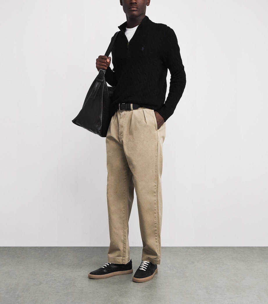 Wool-Cashmere Quarter-Zip Sweater BLACK Image 2