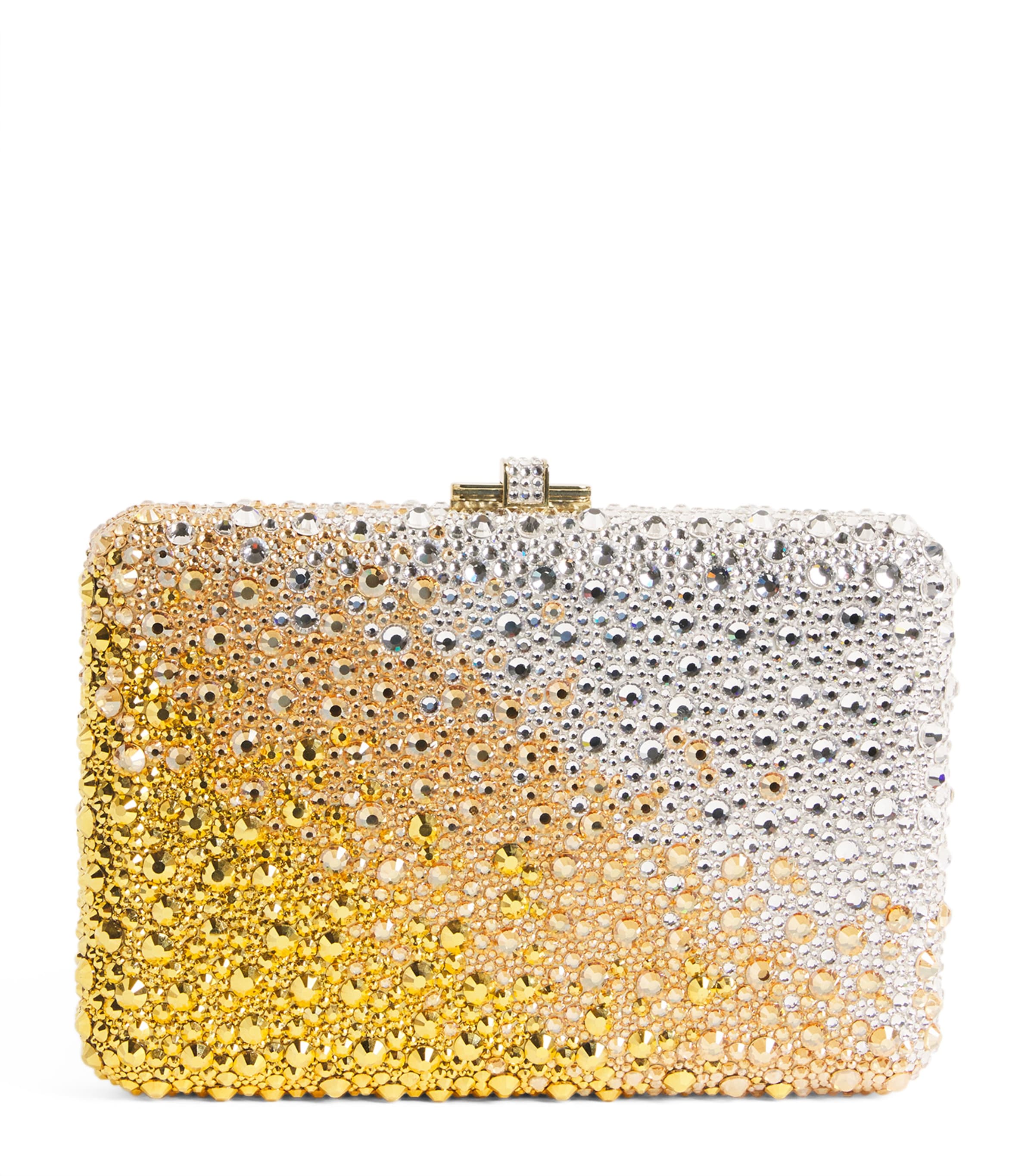 Judith Leiber Slim Slide Gradient Caviar Clutch Bag Champagne Aurum Mlti Image 1