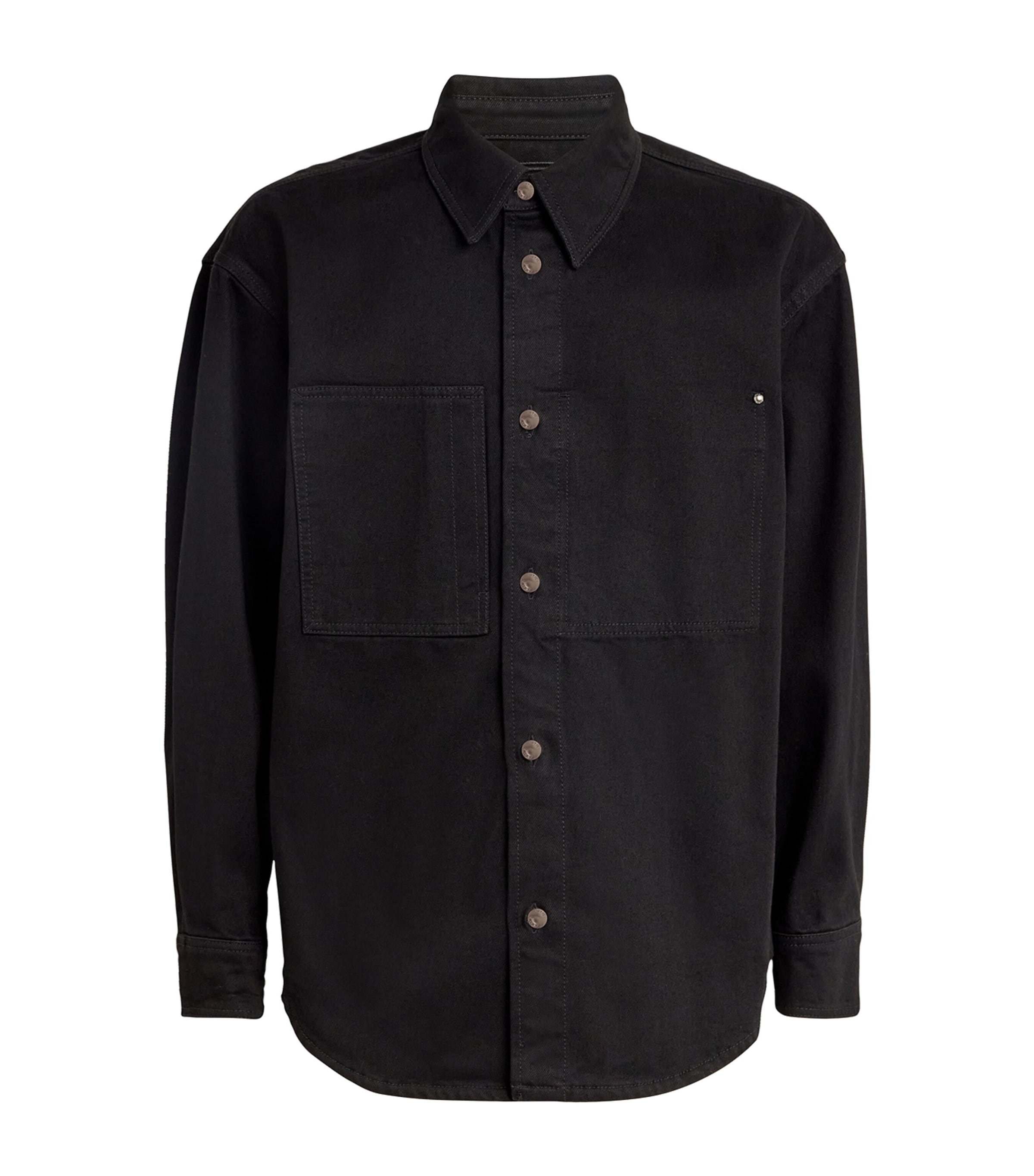 Wooyoungmi Denim Logo Shirt In Black