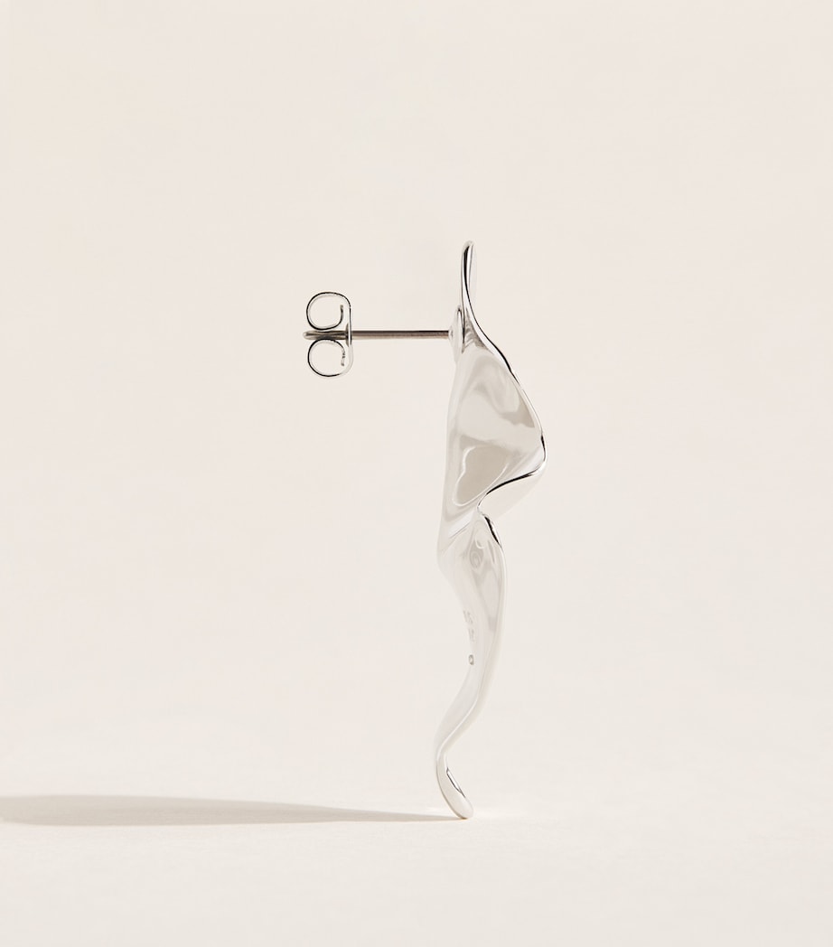Alexis Bittar Small Crumpled Earrings No Stone Silver Image 3