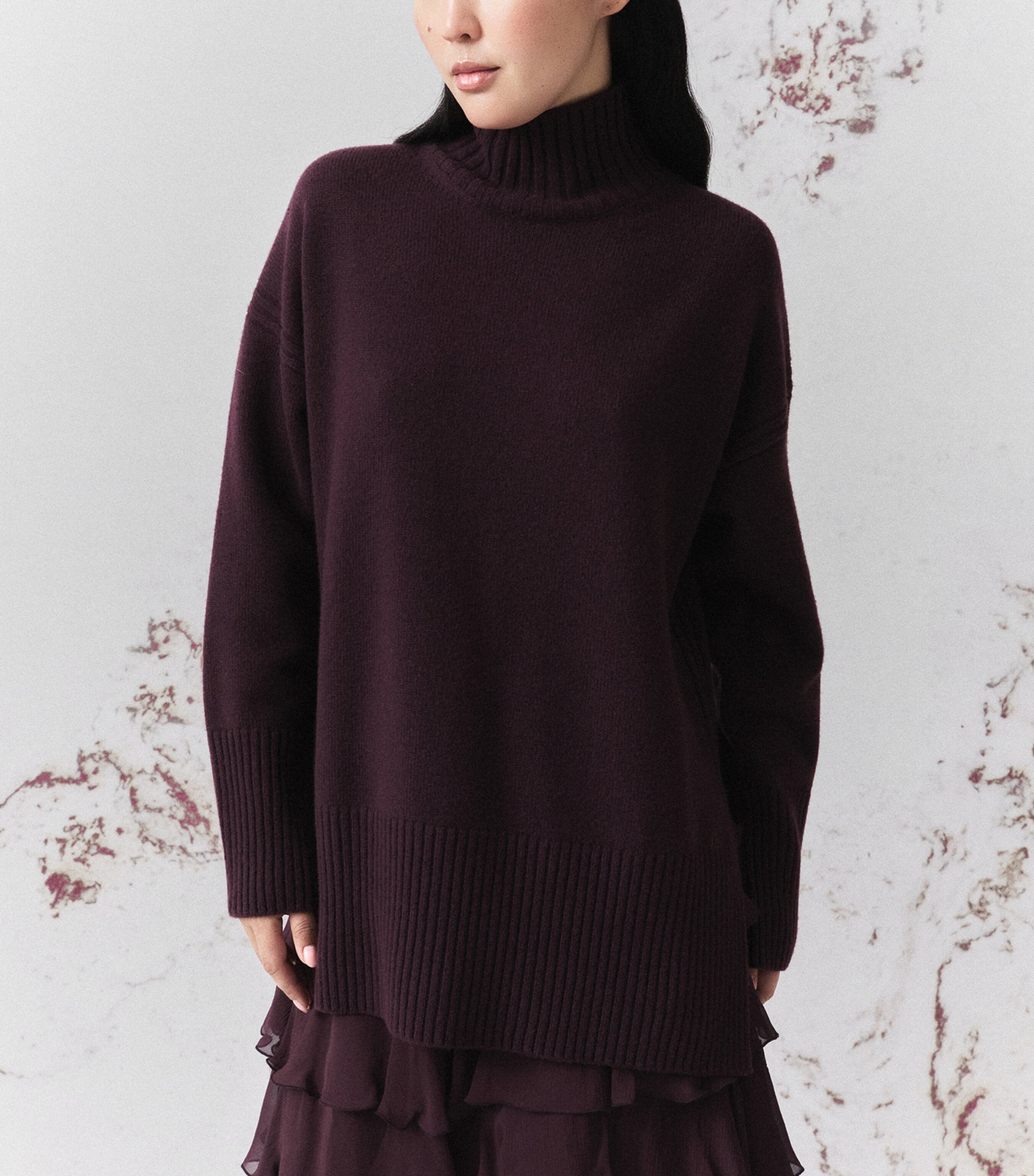 Marella Womens Wool Rollneck Sweater Blackberry Image 5