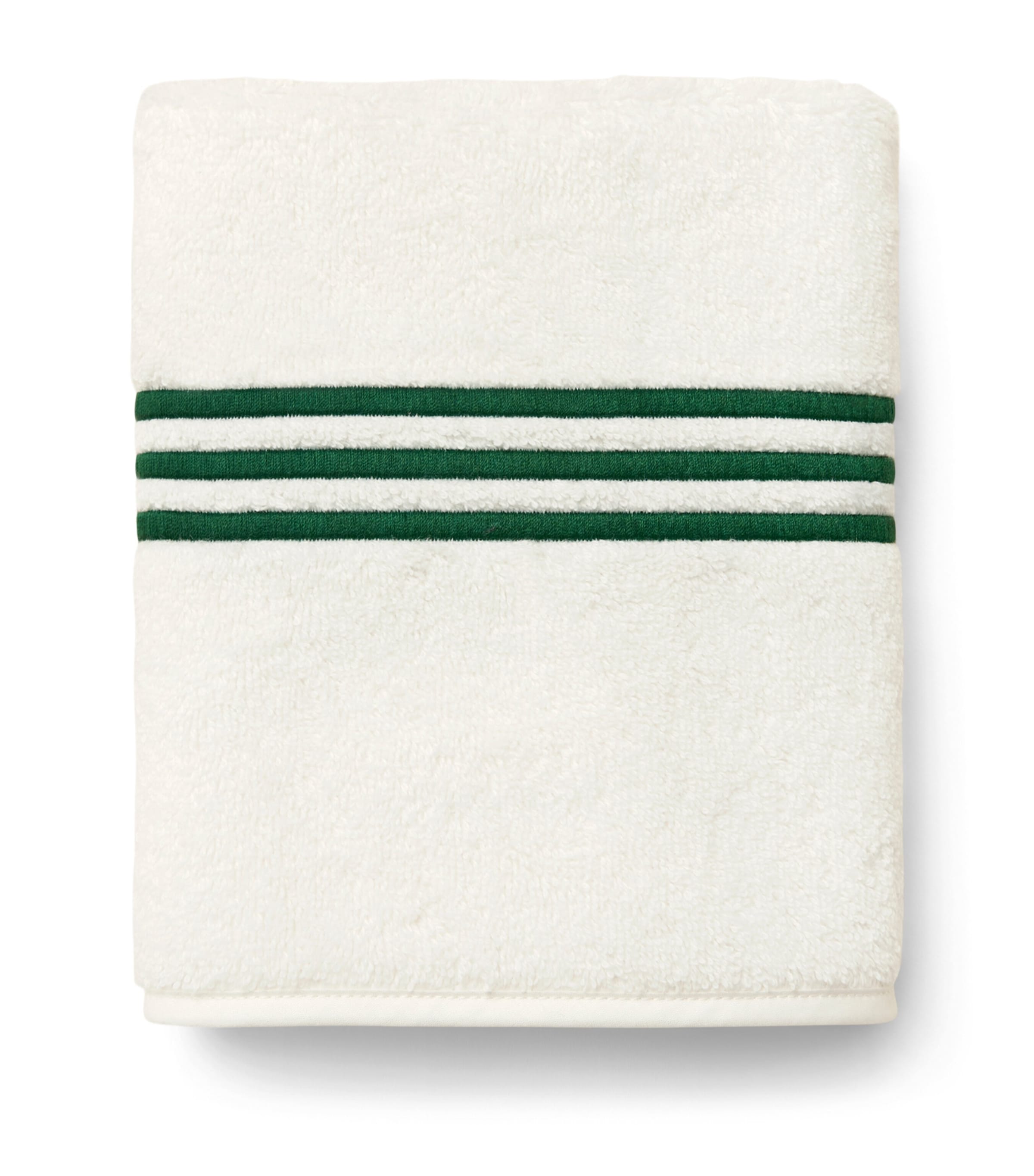 Pratesi Tre Righe Hand Towel (20cm x 30cm) Ivory/emerald Image 1