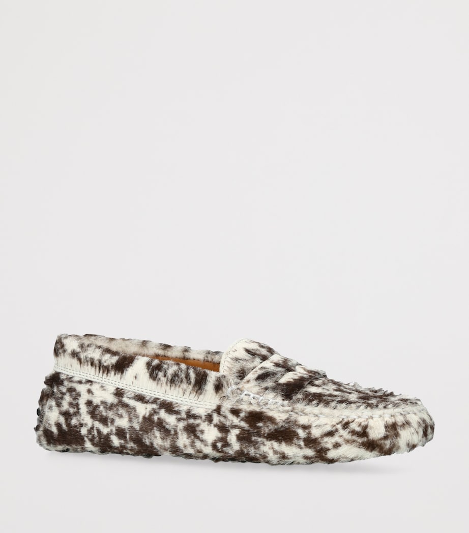 Tod's Calf Hair Gommino Loafers White/oth Image 3