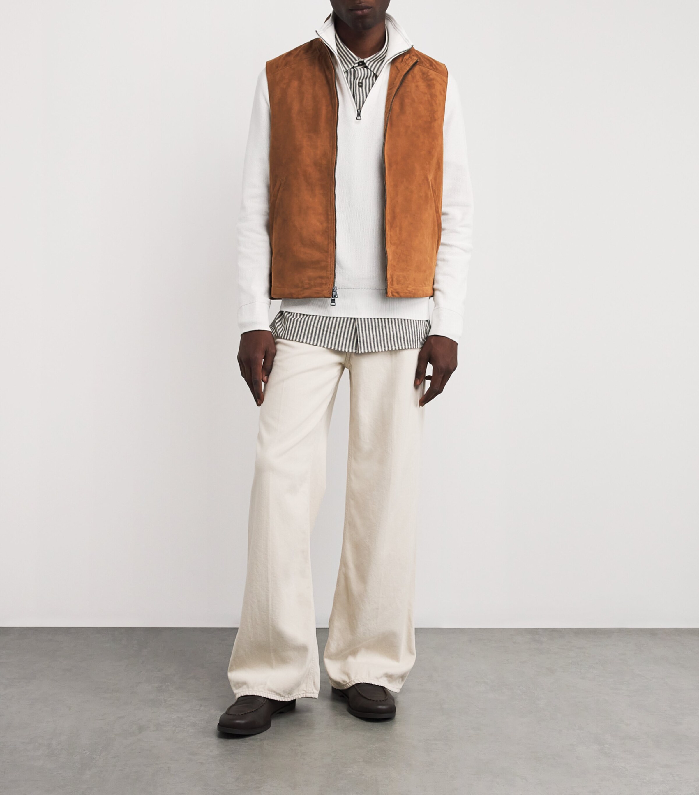 Polo Ralph Lauren Mens Goat Suede Gilet Brown Image 2