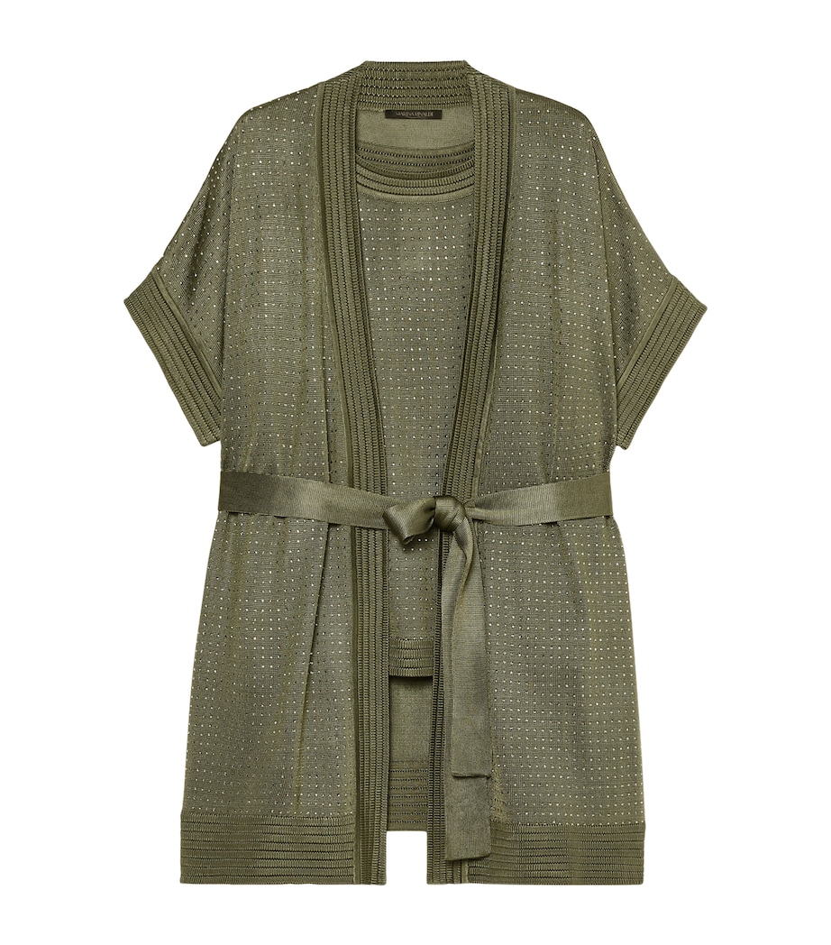 Marina Rinaldi Womens Knitted Cardigan and T-Shirt Set Kaki Image 1