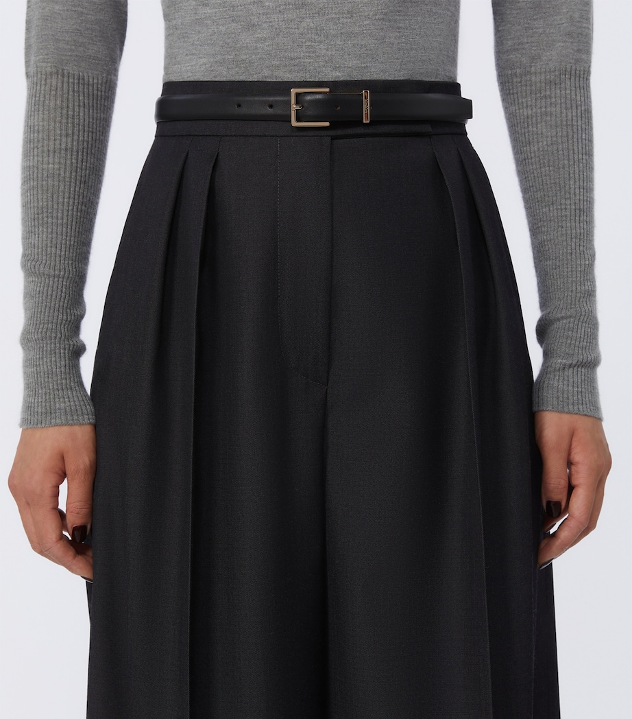 Max Mara Leather Slim Belt Black Image 3