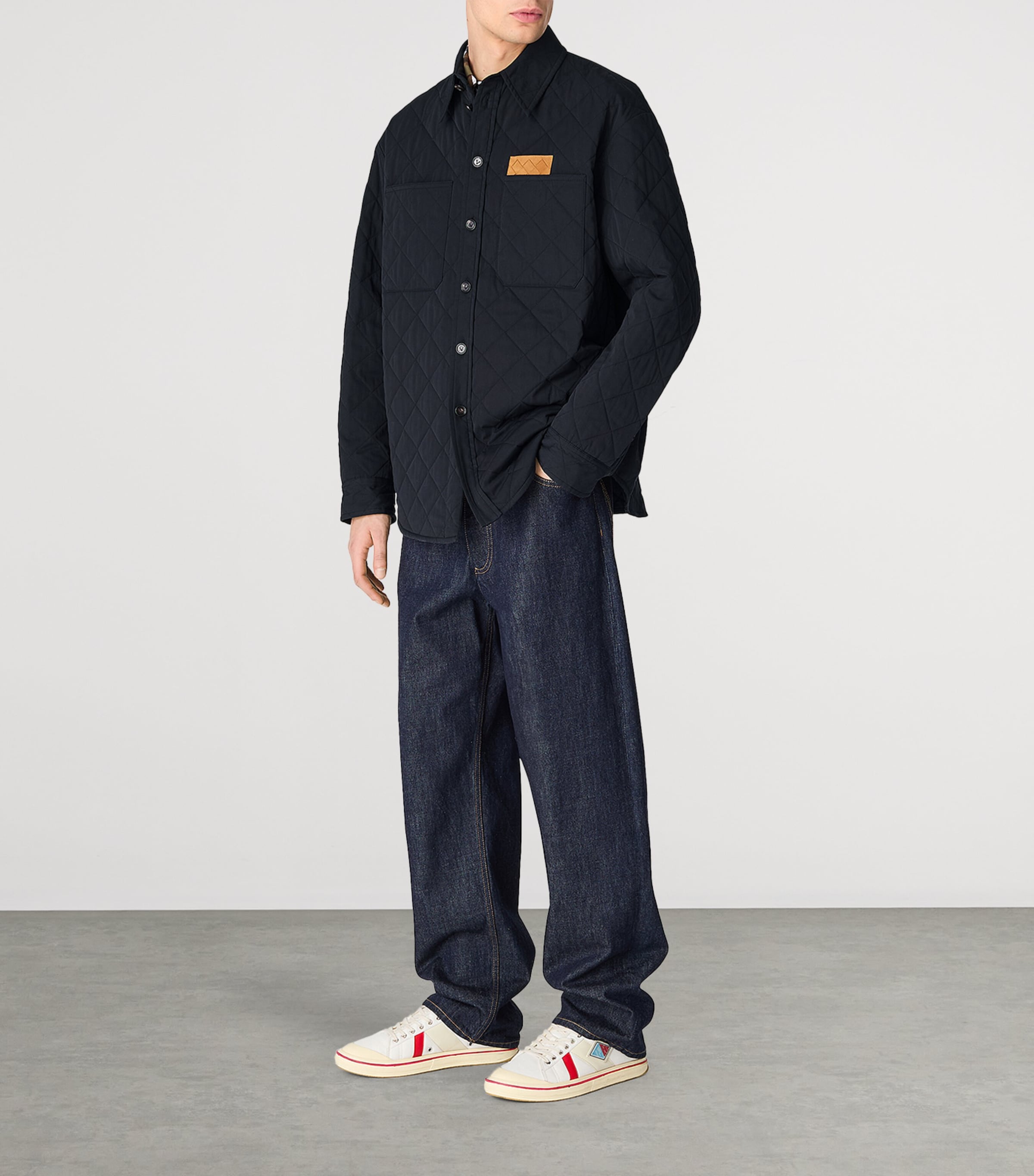 Canvas Leather-Trim Eliot Low-Top Sneakers 9642 Image 2