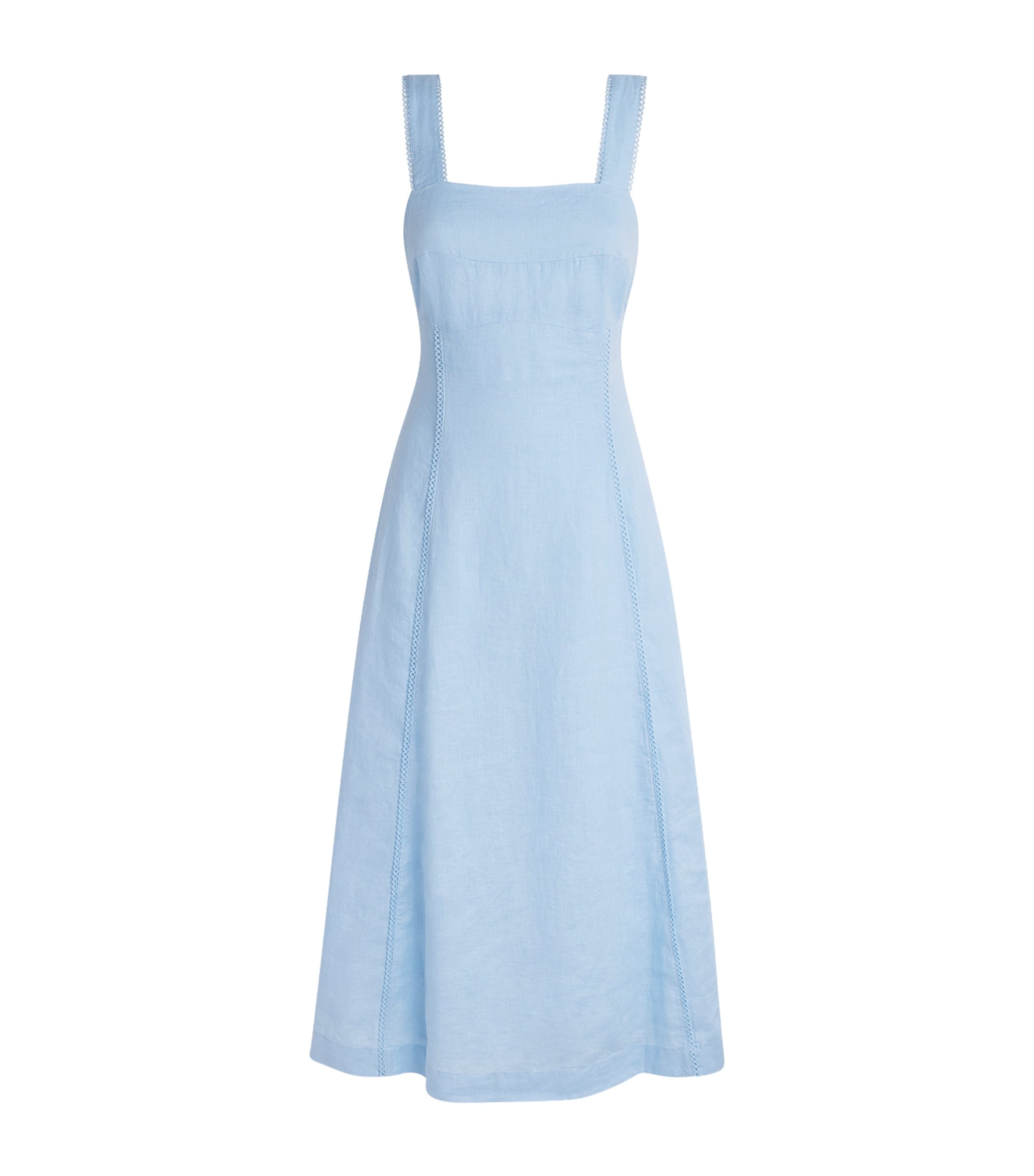 Heidi Klein Womens Linen Tie-Back Ponza Midi Dress Blu Blu Image 1