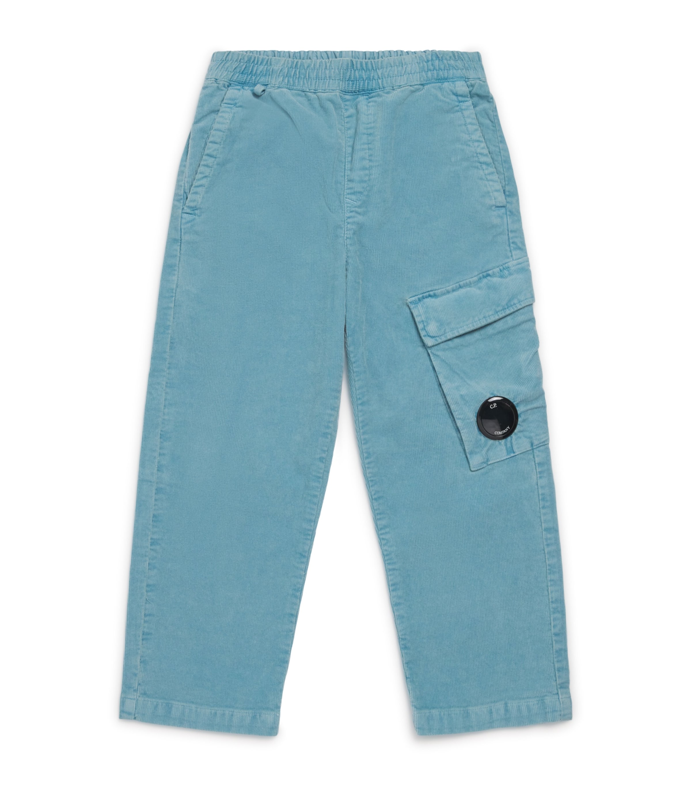 C.p. Company Kids' Corduroy Cargo Trousers In Blue