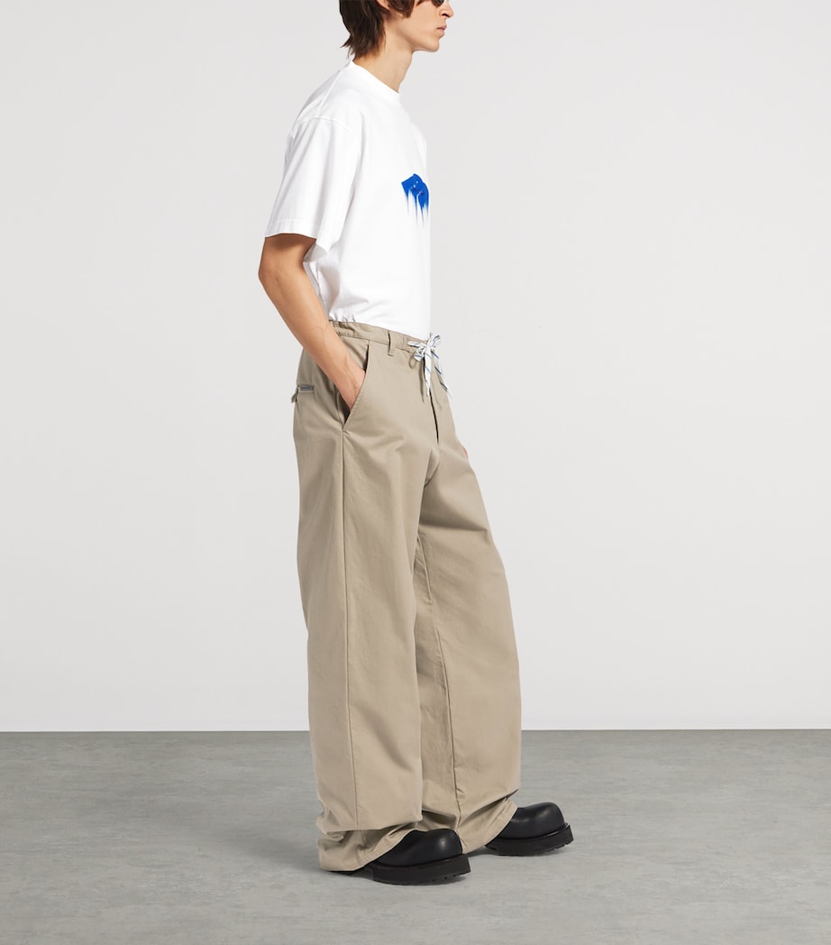 Balenciaga Mens Cotton Drawstring Oversized Chinos Image 4