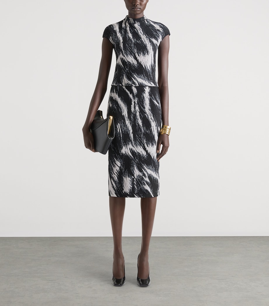 Animal Jacquard Pencil Midi Skirt GREY MIX Image 2