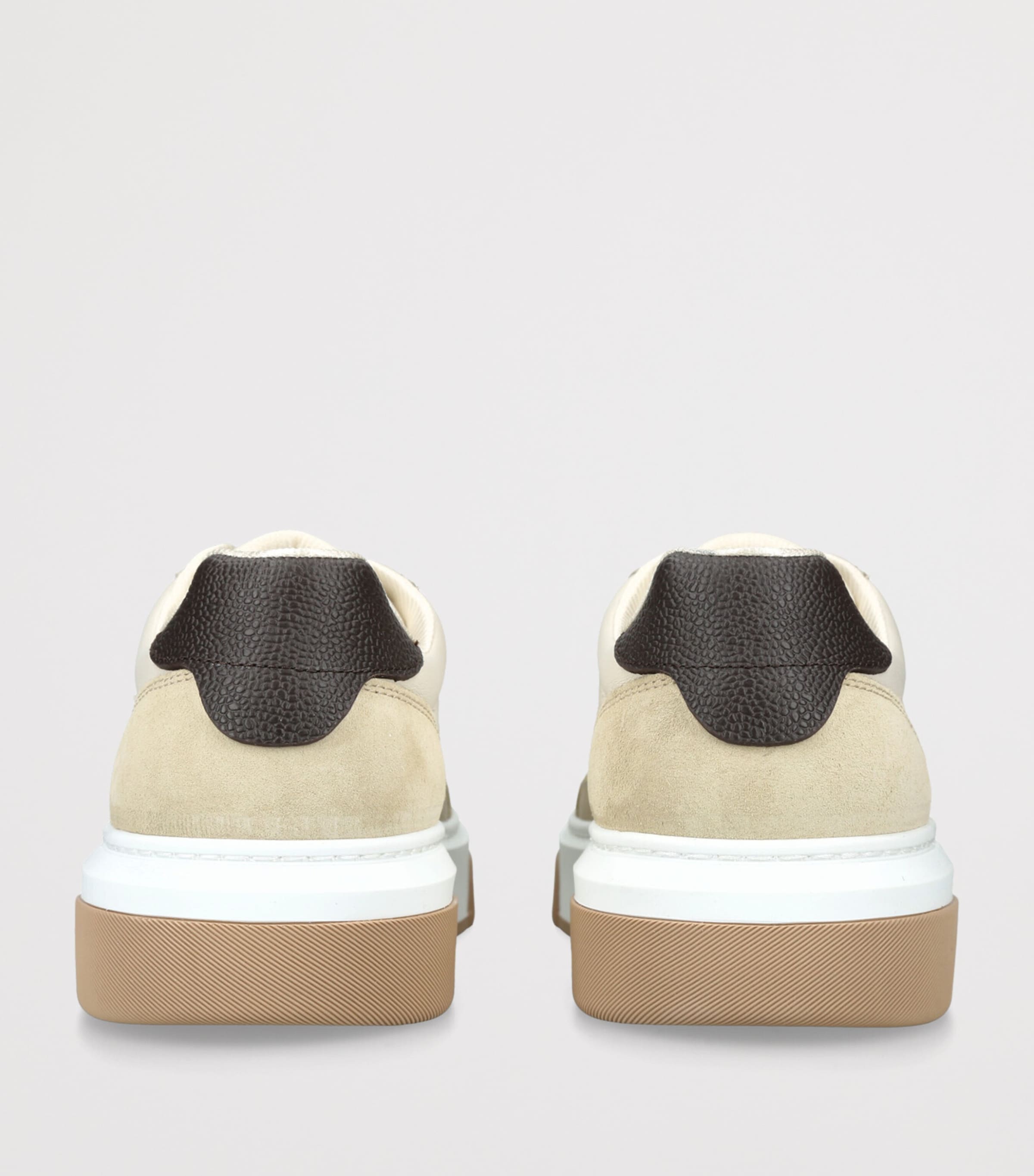 Salvatore Ferragamo Low-Top Gancini Sneakers Beige Comb Image 2