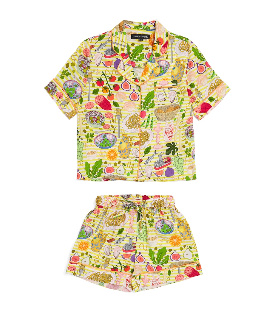 KAREN MABON KIDS Antipasti Print Short Pyjama Set (2-13 Years) Yellow Image 1