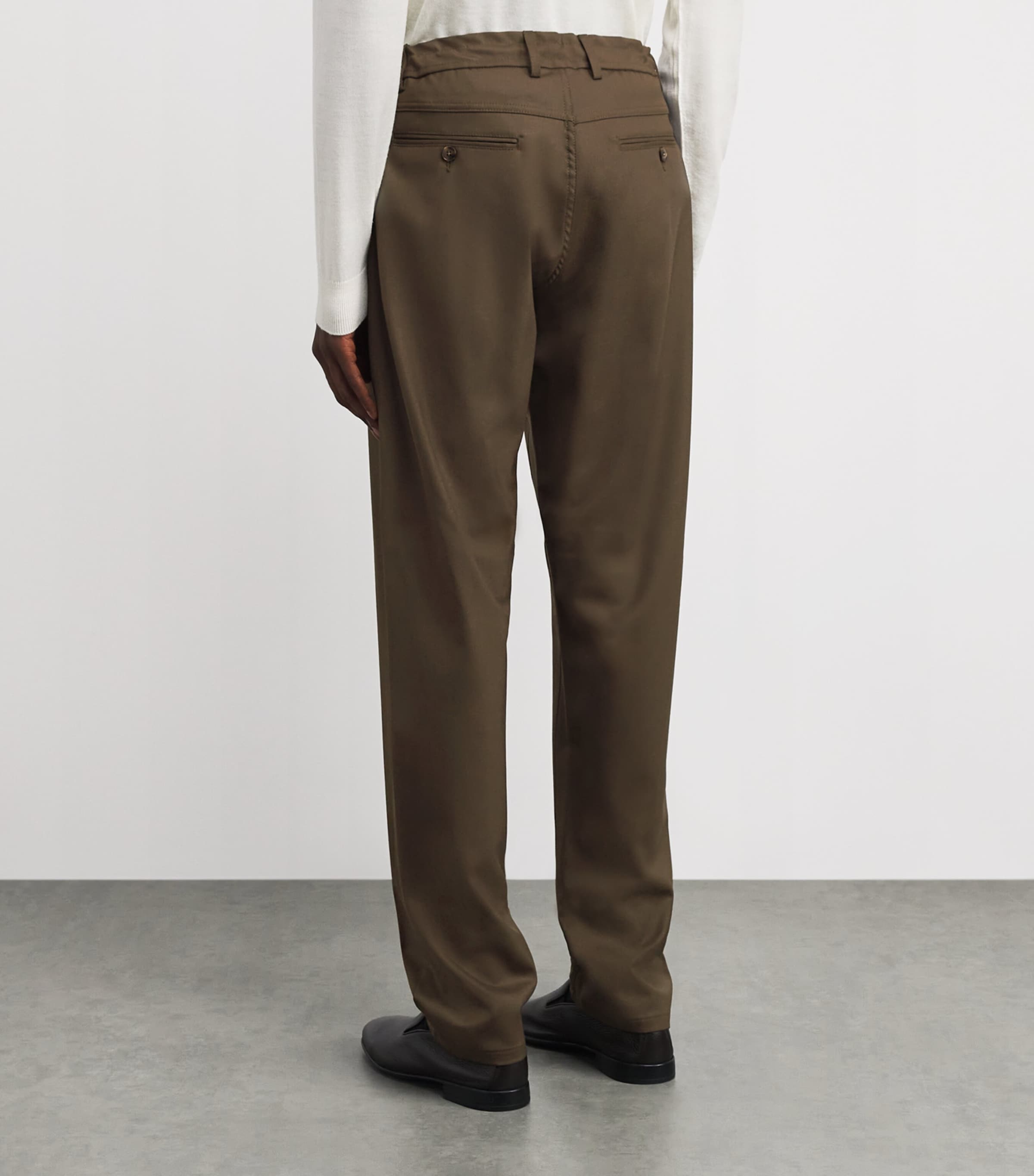 Stretch-Wool Drawstring Trousers 500 Image 4