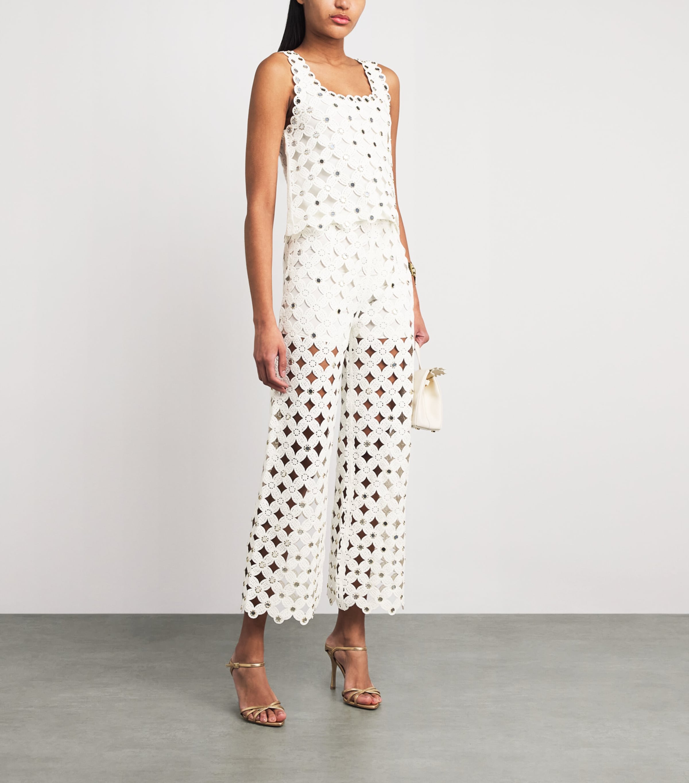 Maje Womens Crochet Trousers White Image 2