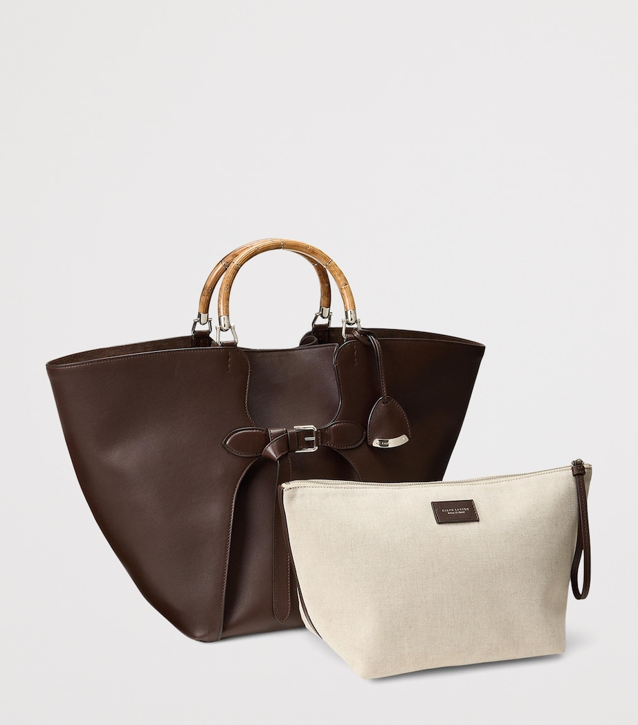 Ralph Lauren Collection Leather Ralph Tote Bag Mocha Image 2