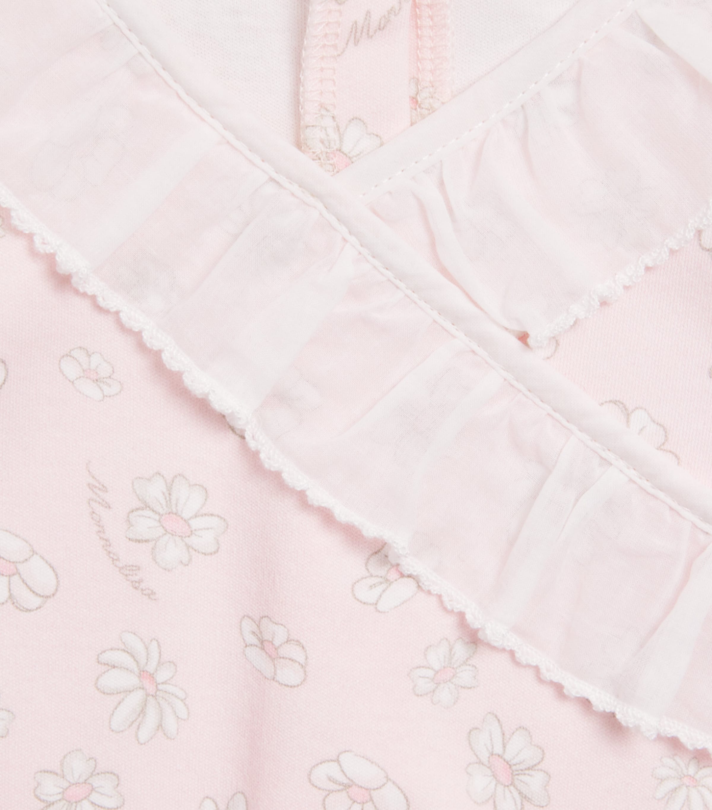 Monnalisa Cotton Daisy Playsuit (1 Months-9 Months) Pink Fairytale Image 3