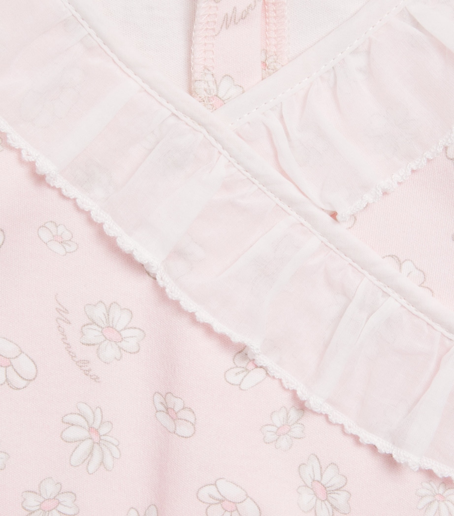 Monnalisa Cotton Daisy Playsuit (1 Months-9 Months) Pink Fairytale Image 3