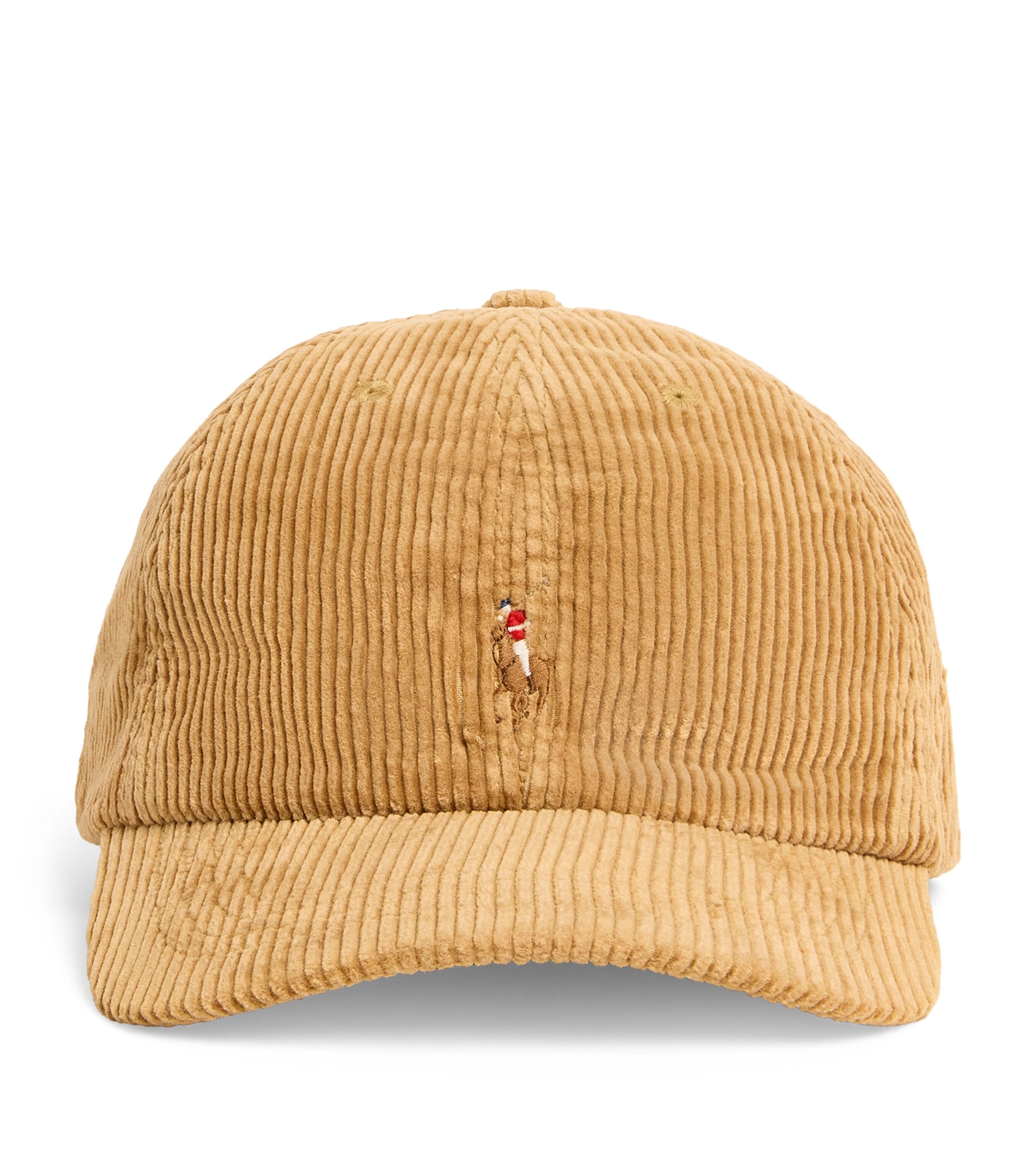 Ralph Lauren Cotton Corduroy Polo Pony Baseball Cap In Gold
