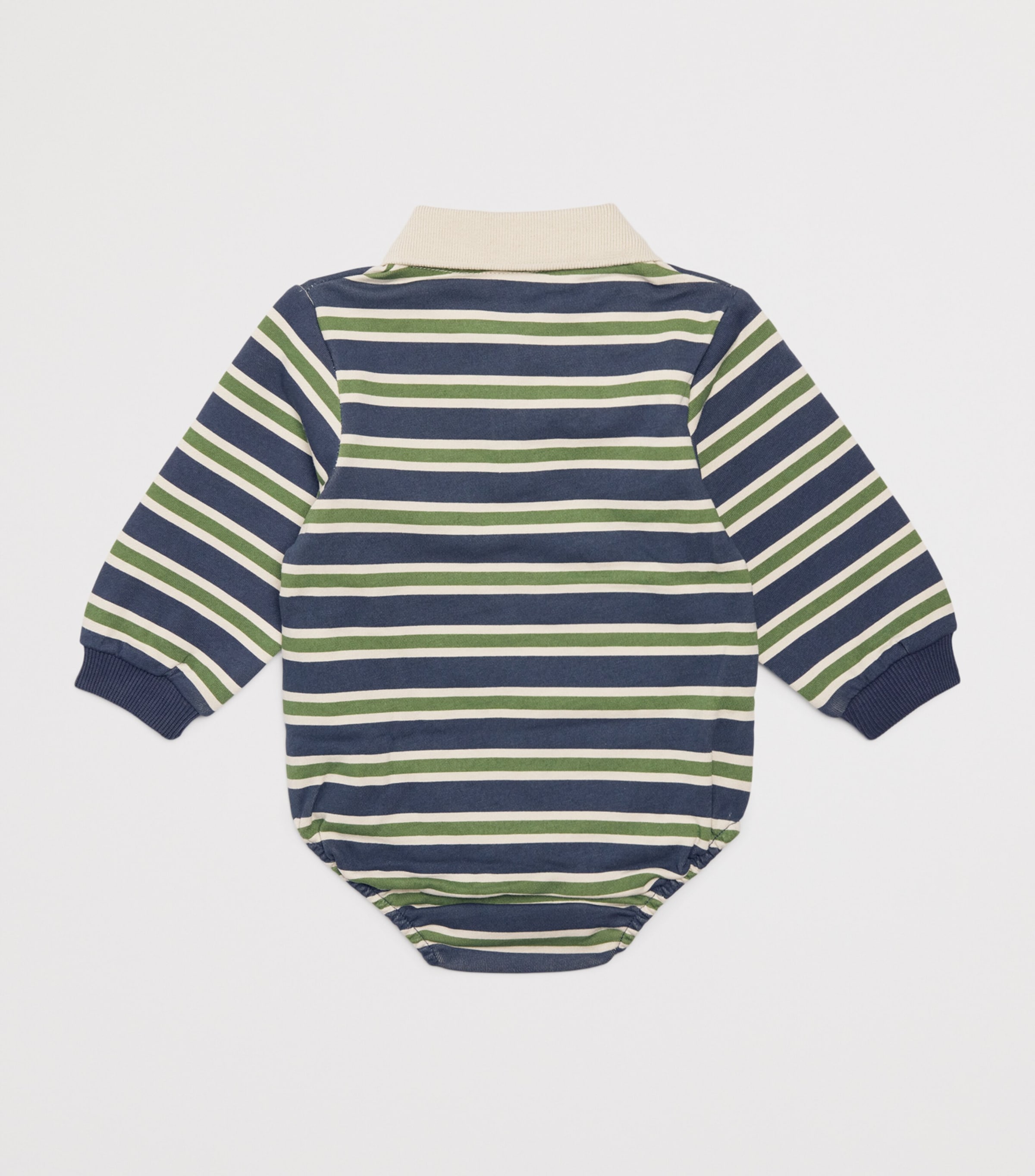Cotton Stripe Polo Sweater Bodysuit (1-18 Months) P25072 SPELLBOUND Image 2