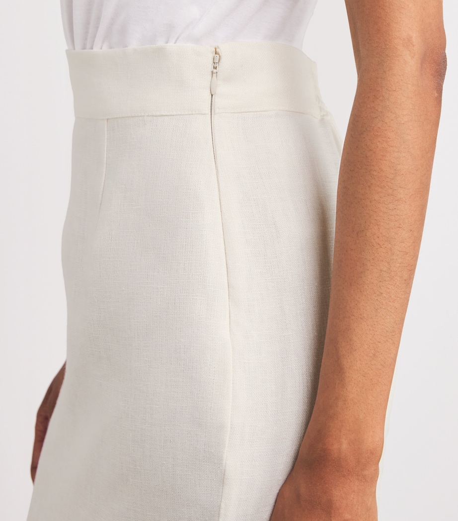 Linen Matilda Midi Skirt CREAM Image 6