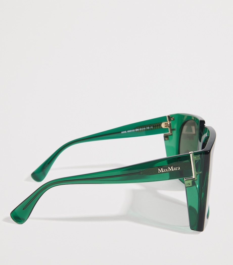 Acetate Oversized Anne Sunglasses DARK GREEN Image 5