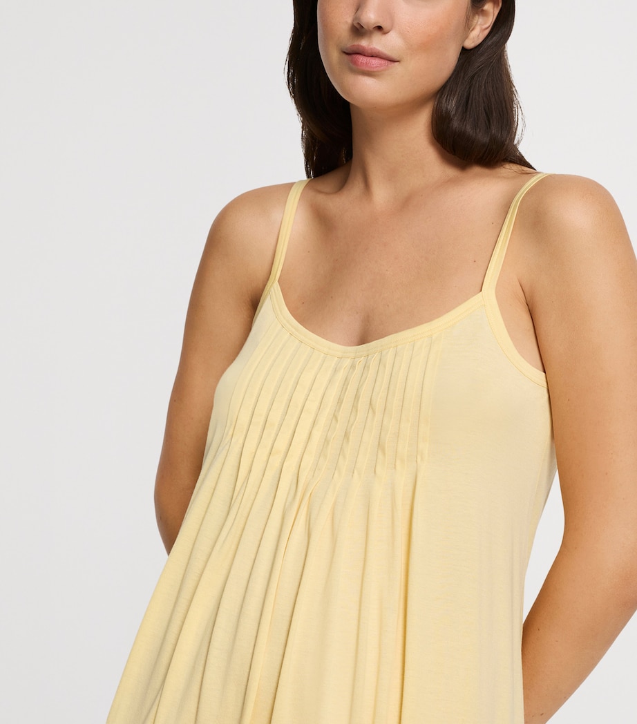 Hanro Womens Cotton Juliet Long Spaghetti Dress Vanilla Highlight Image 5