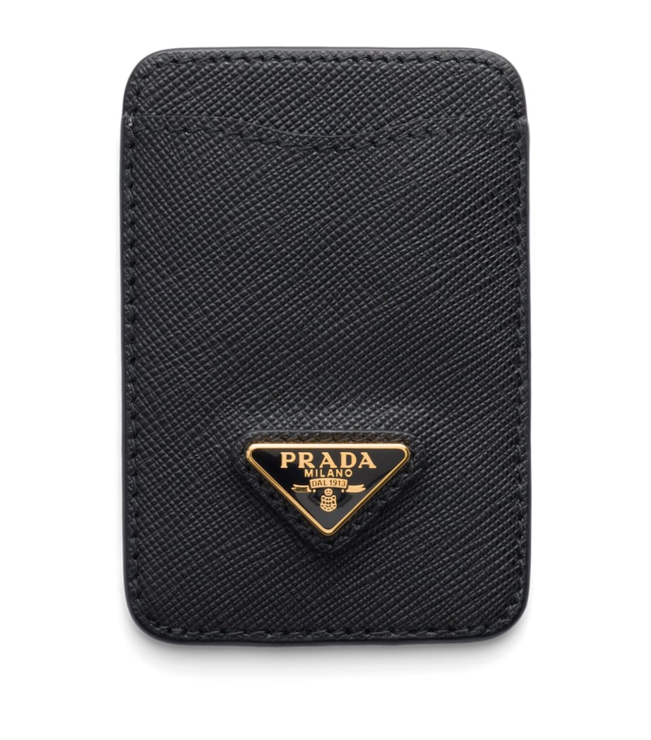 Prada Saffiano Leather Card Holder Black Image 1