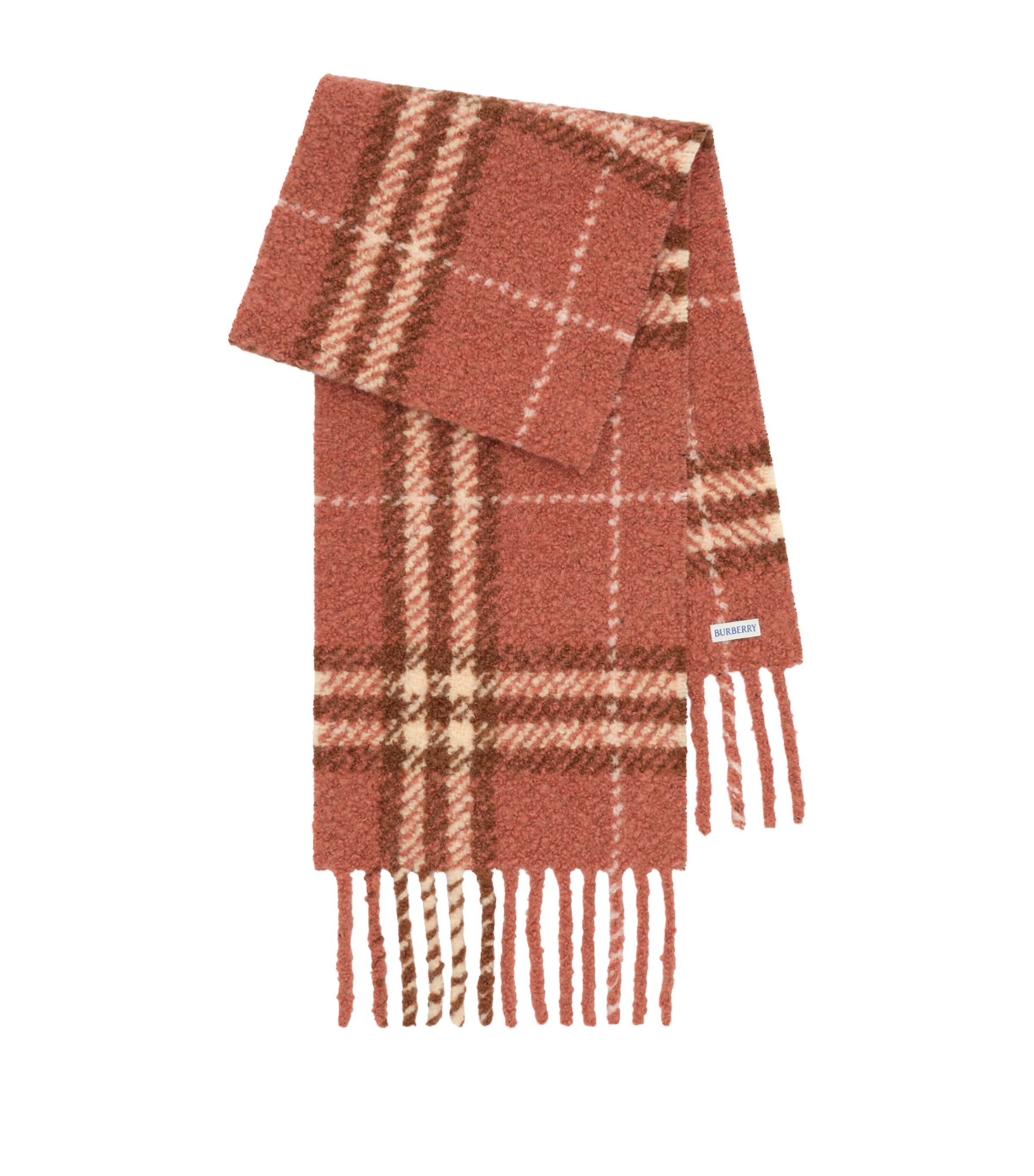Burberry Alpaca-Wool Bouclé Scarf Clay Pink Image 1