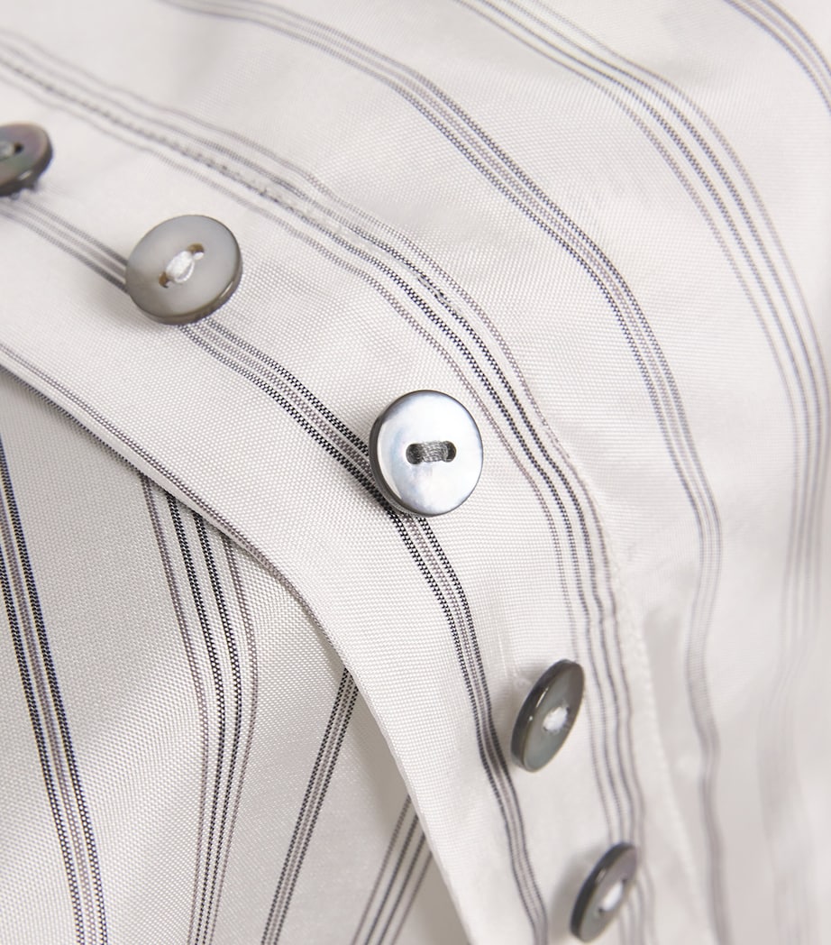 Cinched Stripe Shirt WHITE GRAY BLACK 105 Image 5