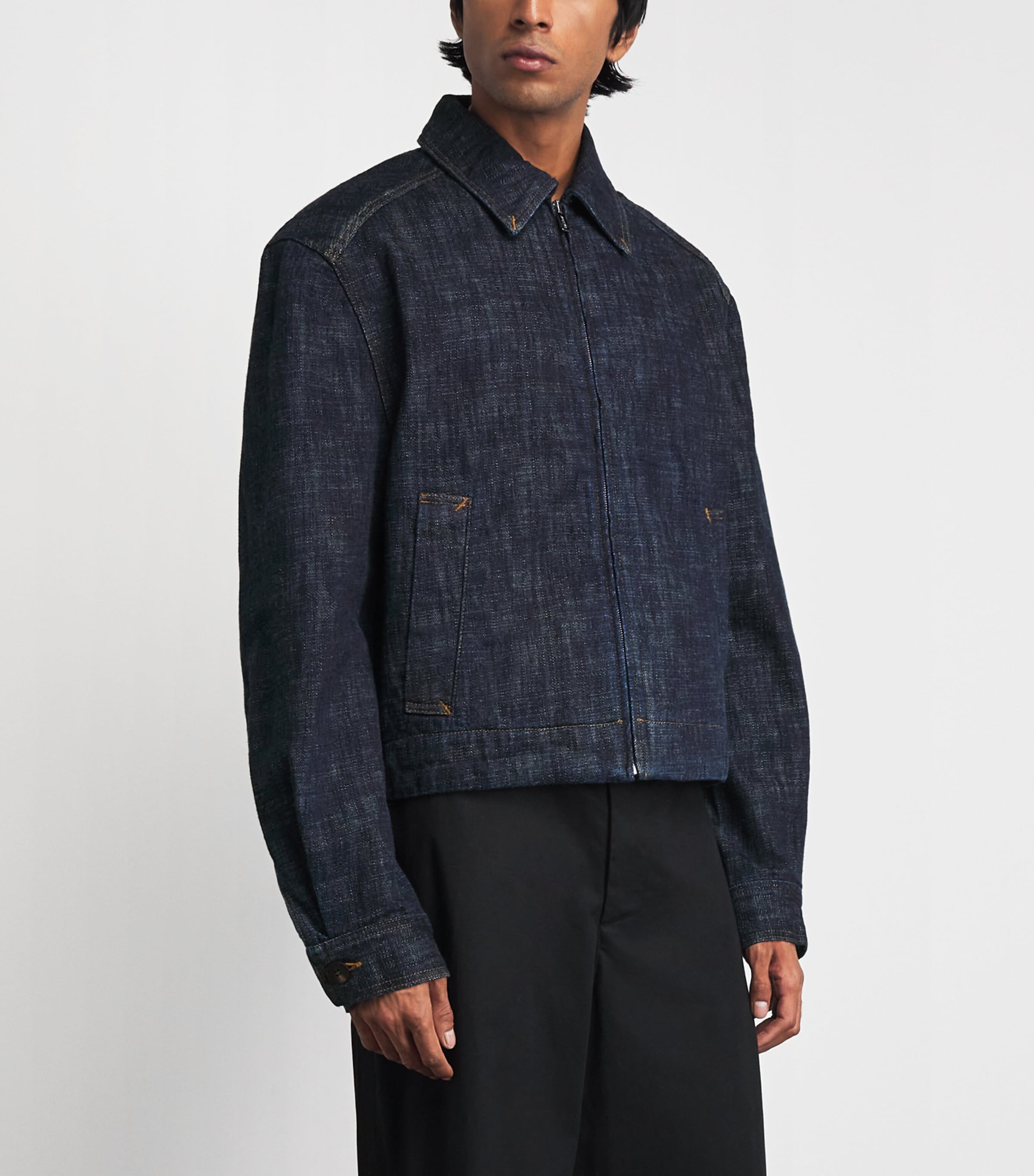 Jacquemus Mens Logo Denim Jacket Dark Navy Image 4