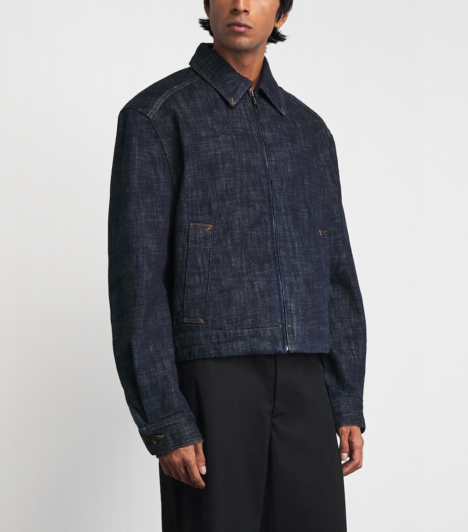 Jacquemus Mens Logo Denim Jacket Dark Navy Image 4