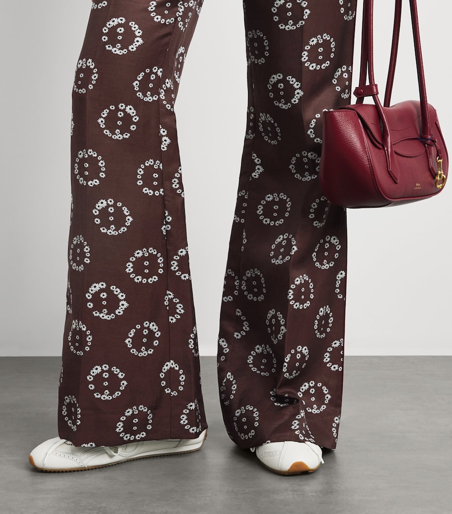 Sandro Paris Womens Floral Trousers Brown Image 3