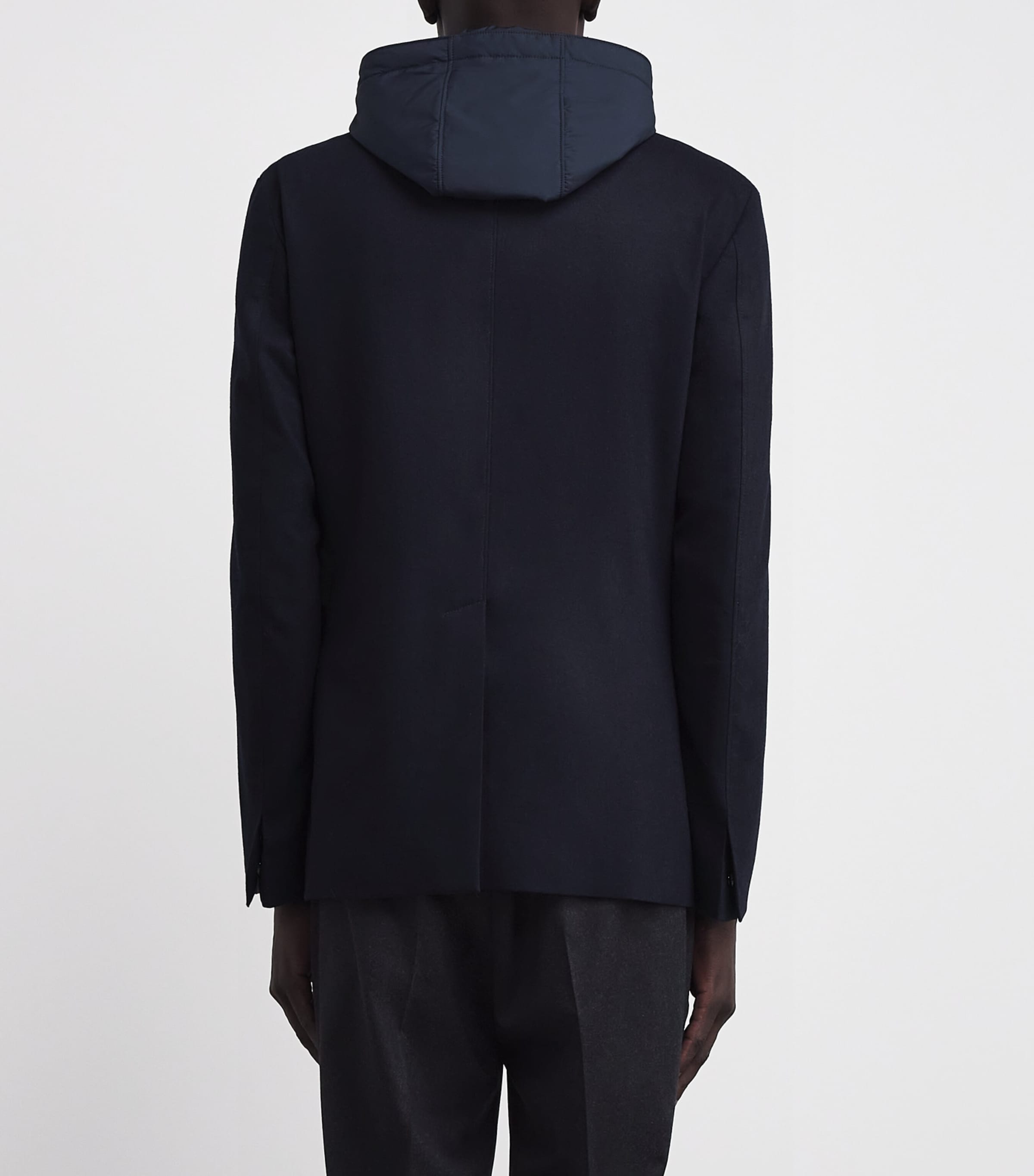 Hooded Wool-Blend Blazer 001 NAVY BLUE Image 4