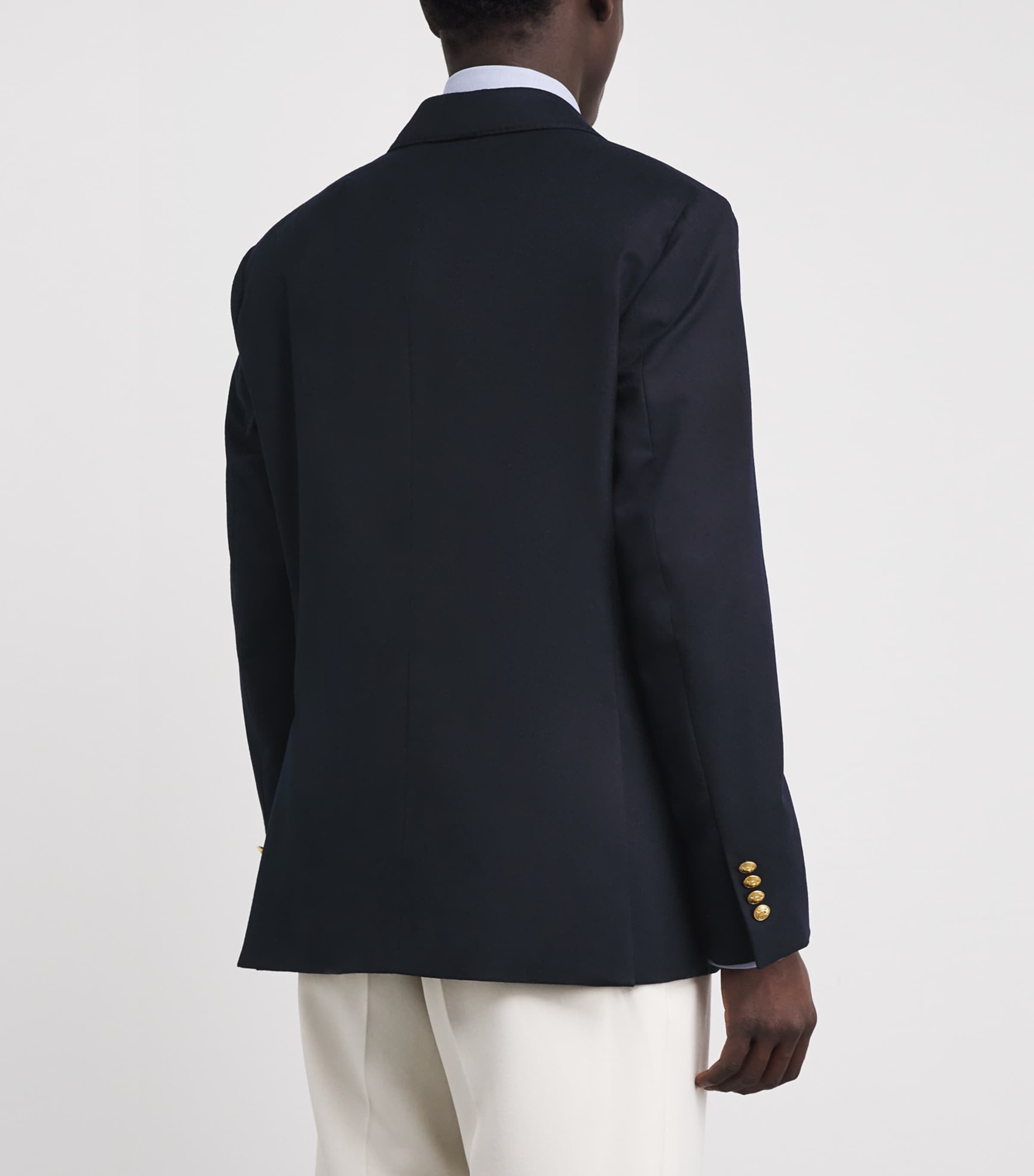 Polo Ralph Lauren Mens Wool Double-Breasted Blazer Navy Image 4