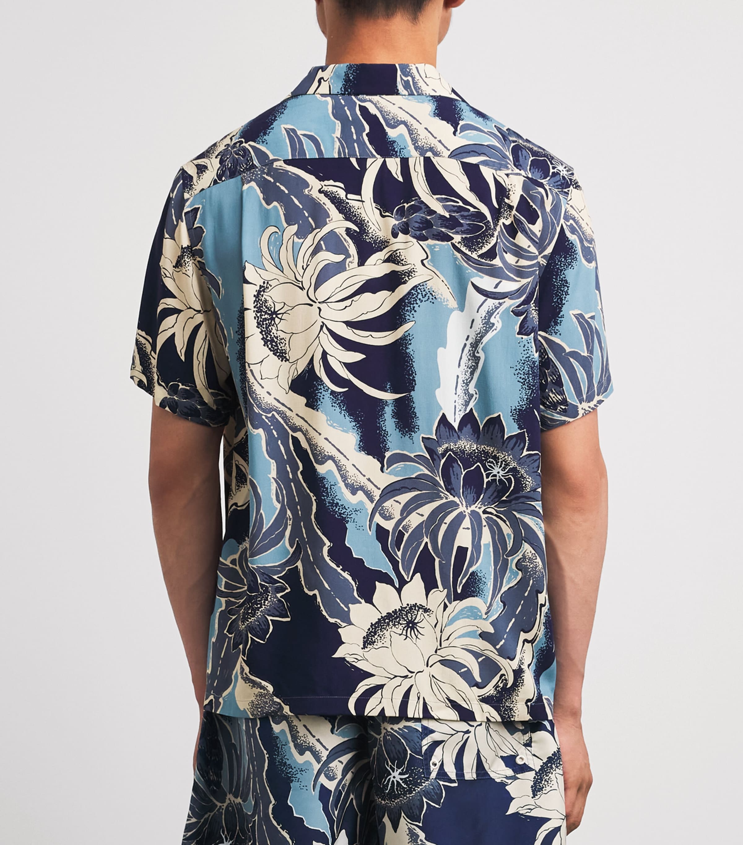 JW Anderson Mens Floral Print Shirt Sapphire Image 5