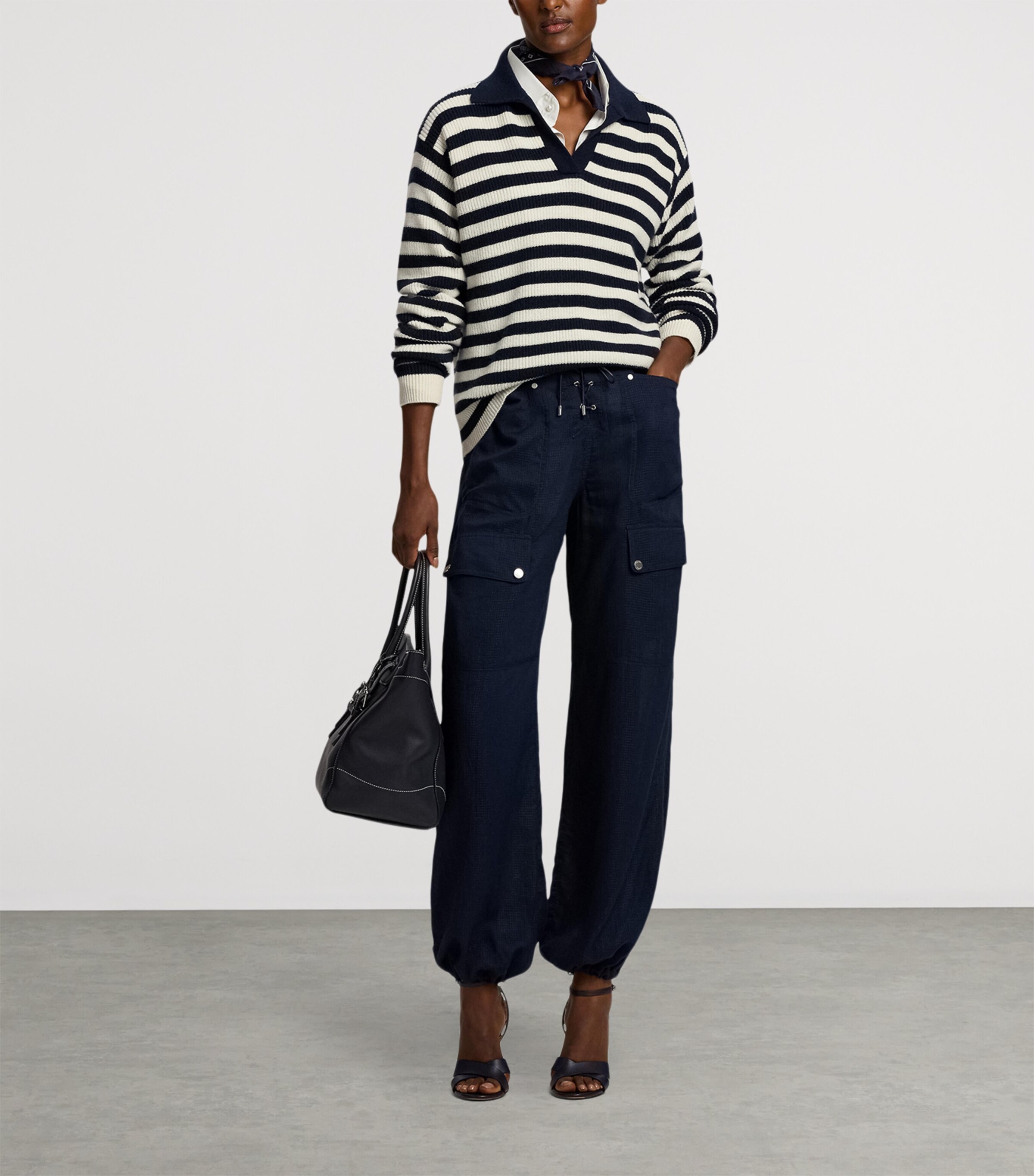 Ralph Lauren Collection Womens Ripstop Briella Cargo Trousers Navy Image 6