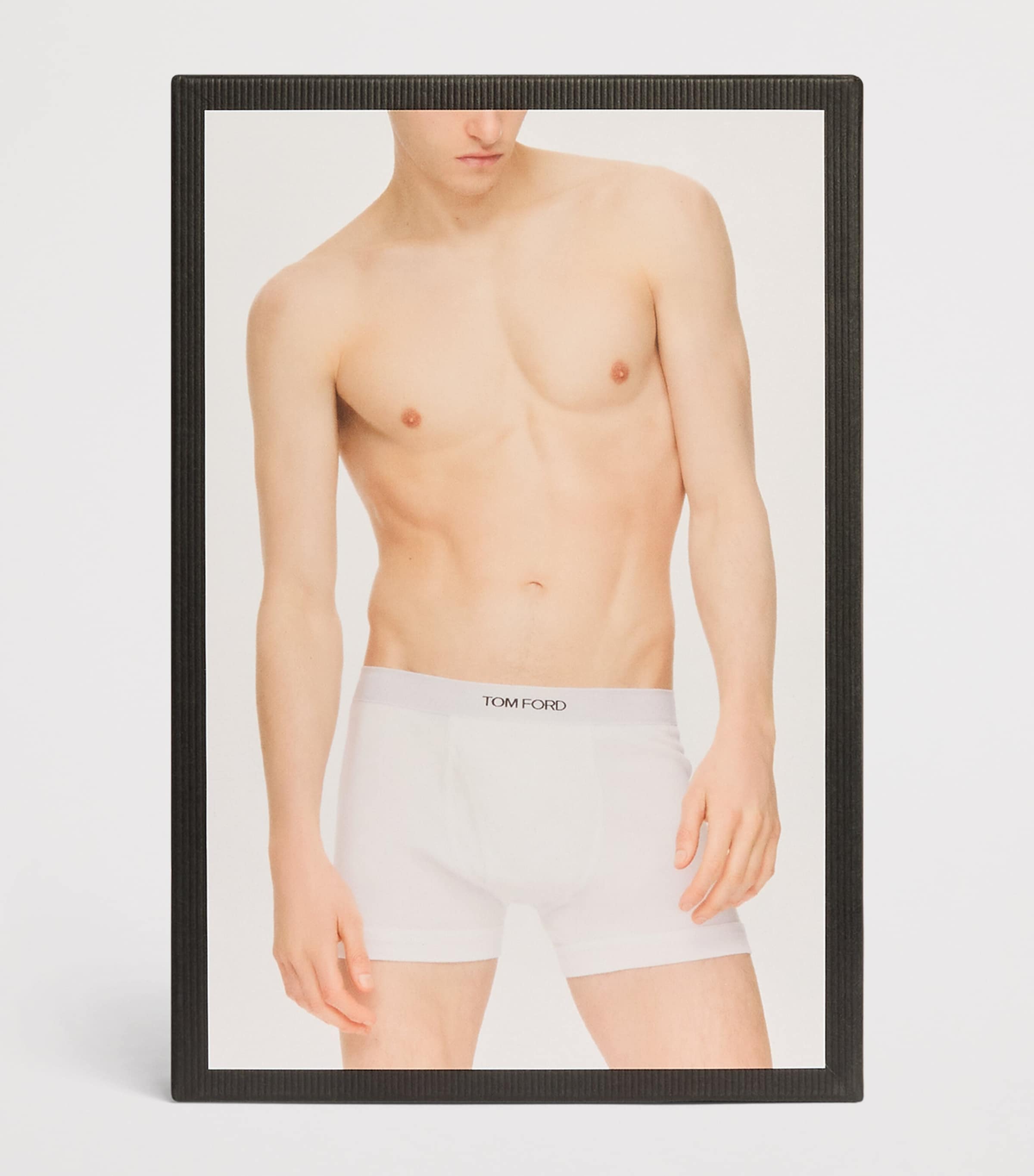 TOM FORD Mens Stretch-Cotton Logo Boxer Briefs White Image 4