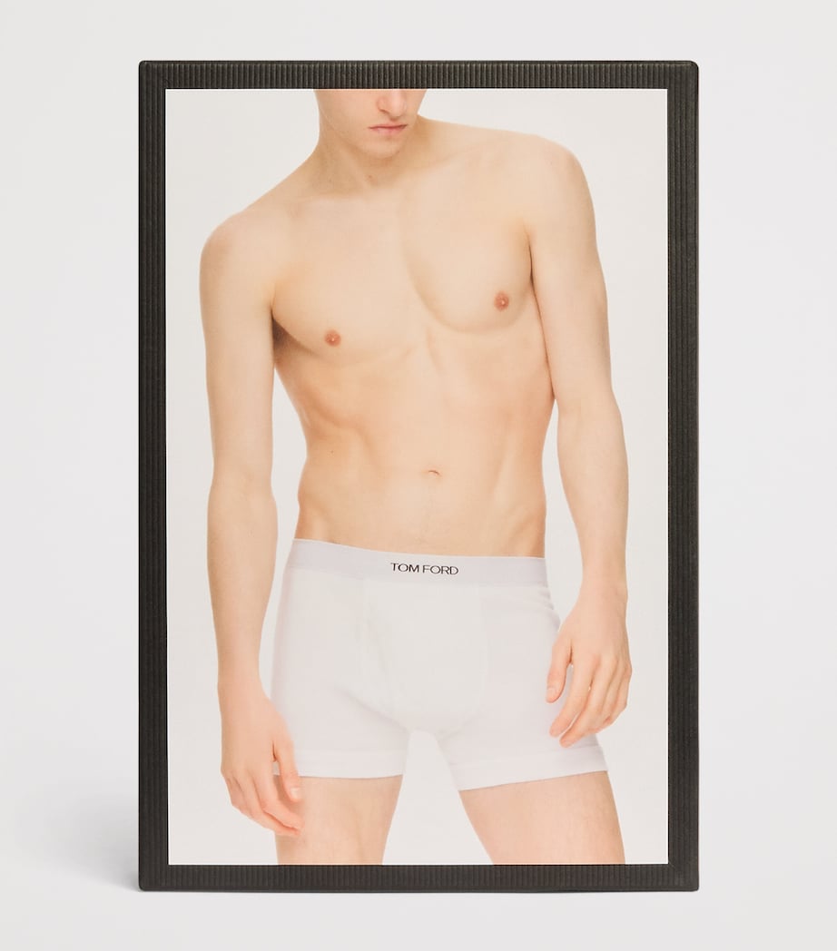 TOM FORD Mens Stretch-Cotton Logo Boxer Briefs White Image 4