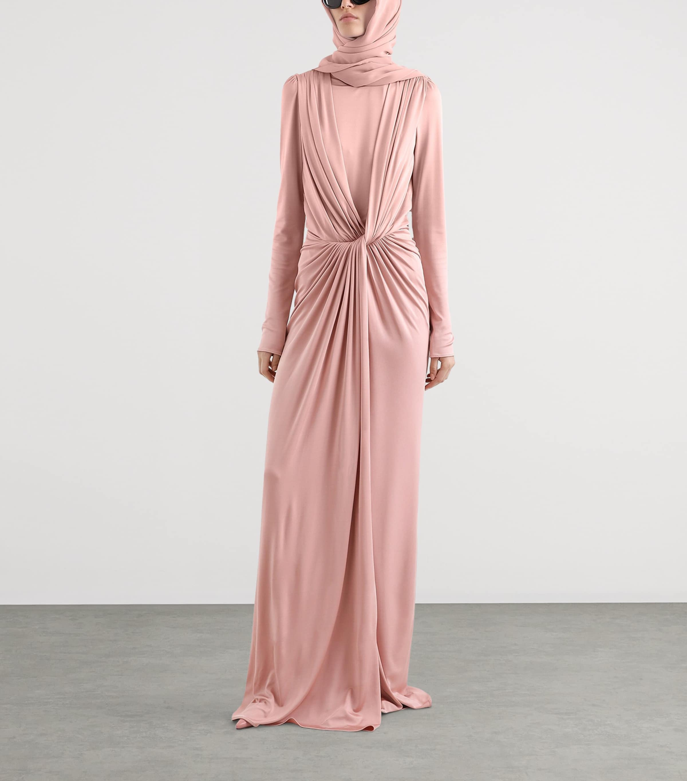 Dolce&Gabbana Womens Ruche-Detail Maxi Dress Dark Image 2