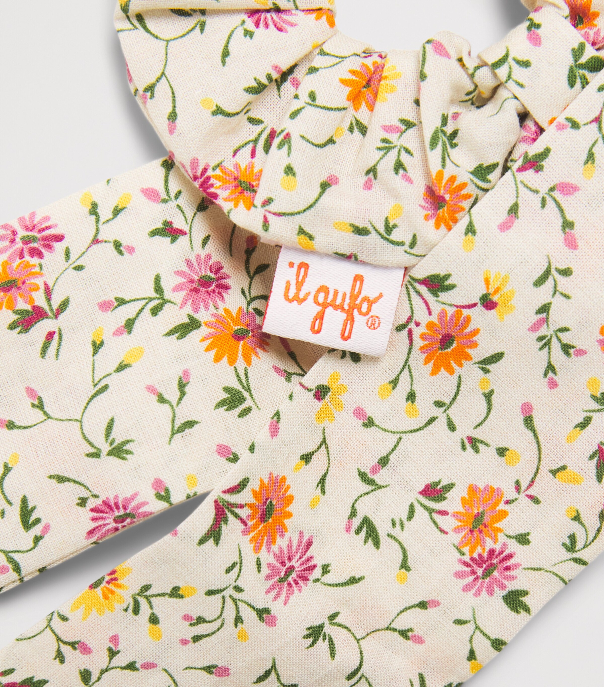 Il Gufo Floral Ribbon Scrunchie Orange Image 2