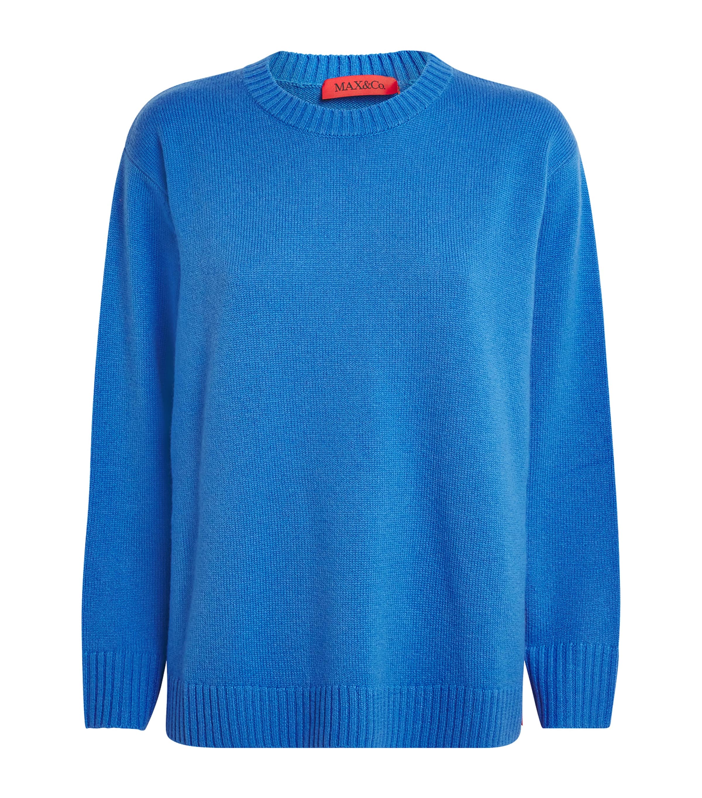 Max & Co Wool-cashmere Crew-neck Sweater In Blue