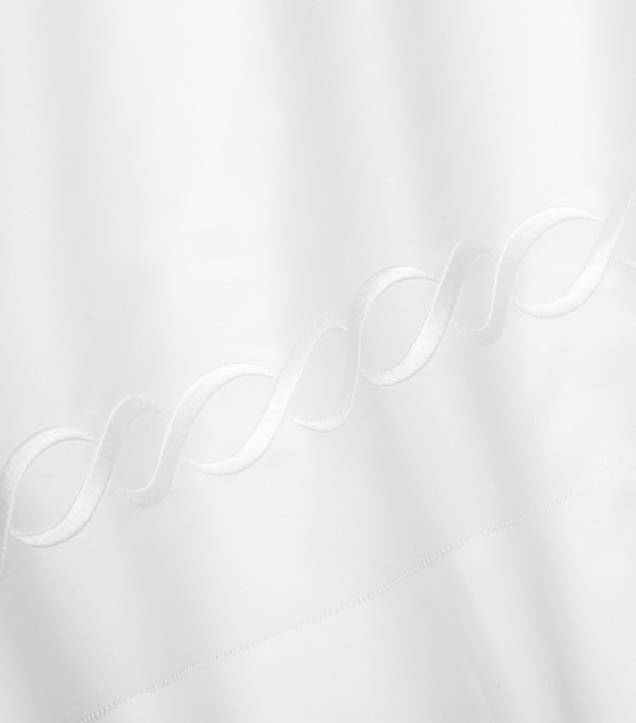 Treccia Oxford Pillowcase (50cm x 90cm) WHITE/WHITE Image 2