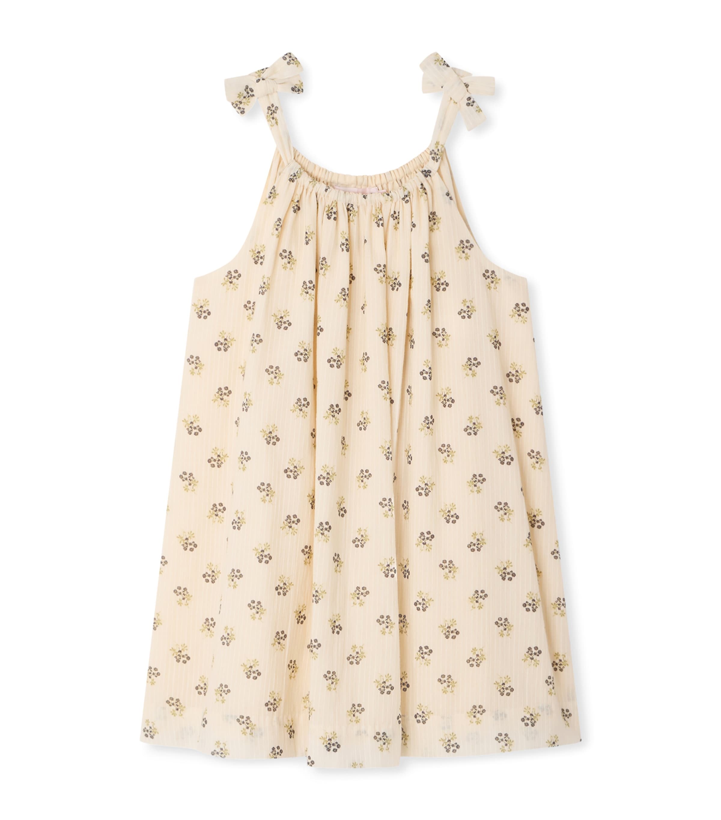 Bonpoint Cotton Floral Summer Dress (10-14 Years) Fleurs Ecru Image 1