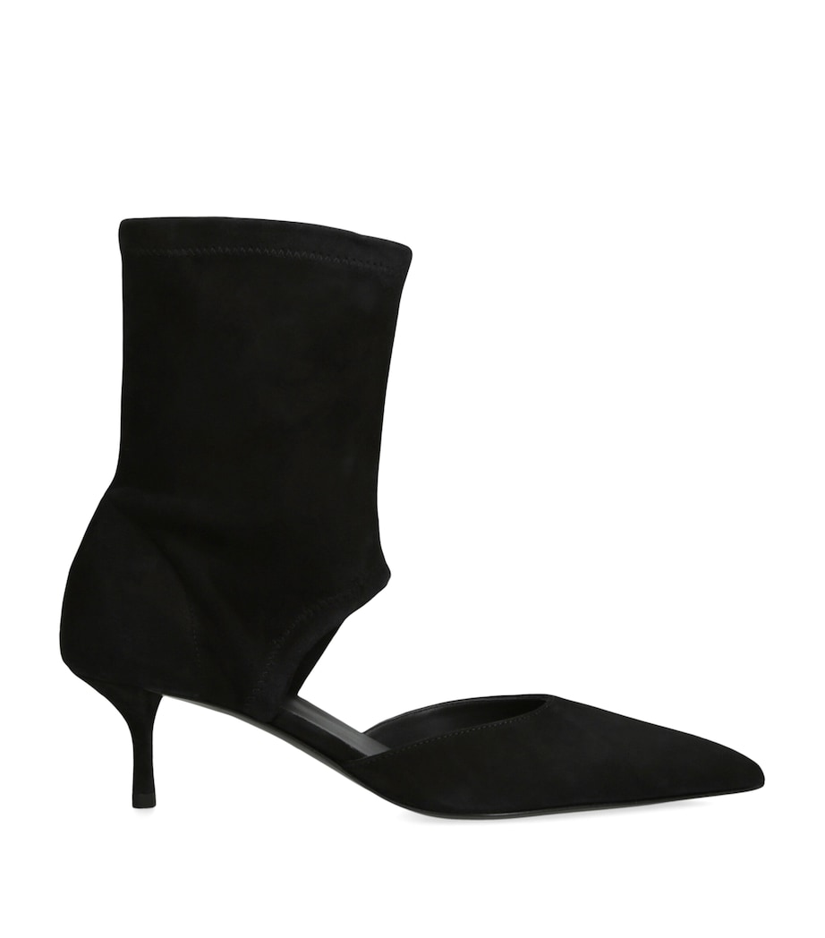 Suede Cut-Out Ankle Boots 55 BLACK Image 1