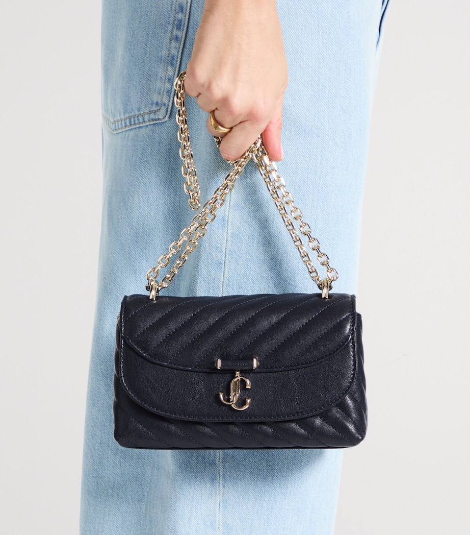 Jimmy Choo Medium Quilted Leather Curve Cross-Body Bag Marine/shiny Gold Image 2
