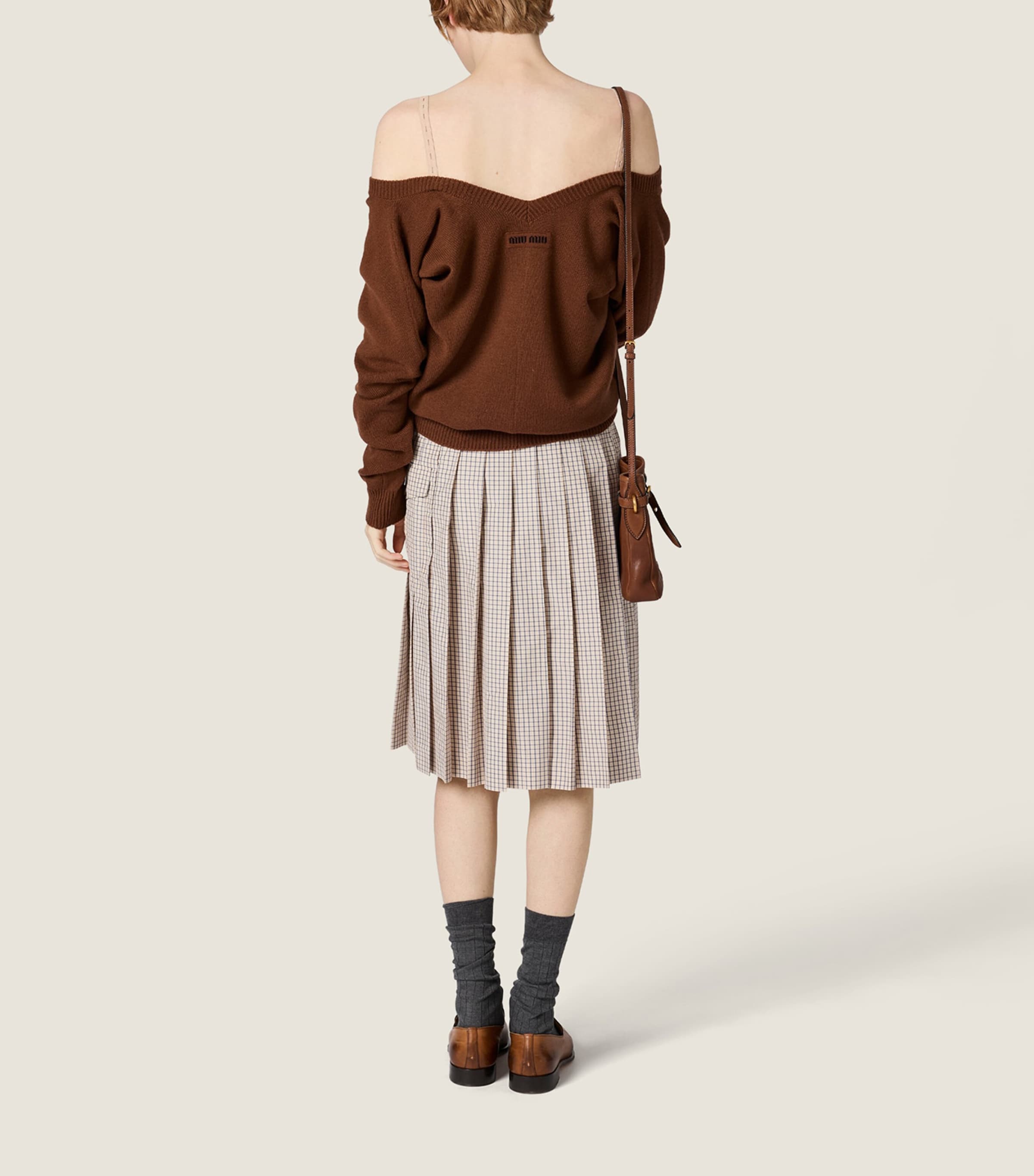 Miu Miu Womens Cashmere Cropped Cardigan Image 3