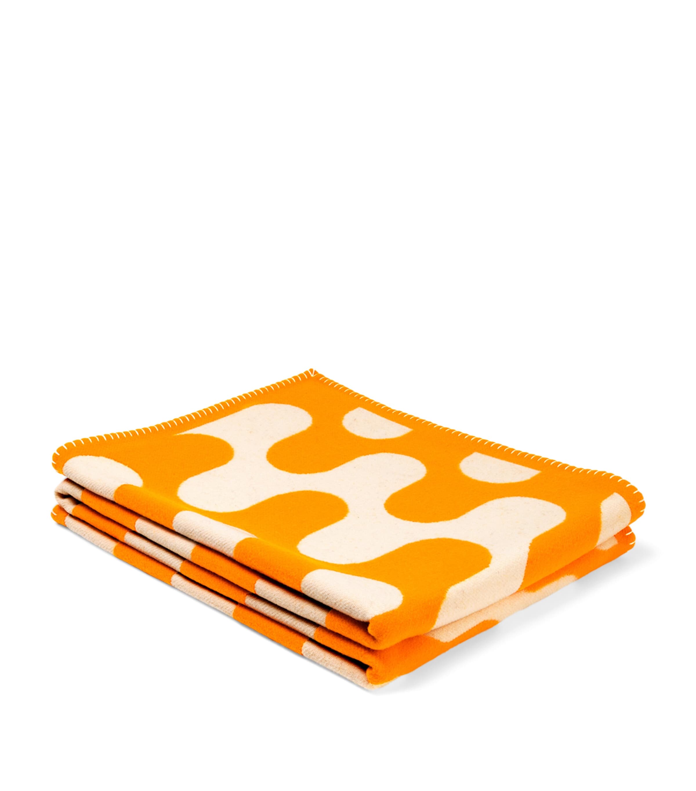 Wool Modernism Throw (135cm x 220cm) 9E16 - BRIGHT ORANGE Image 3