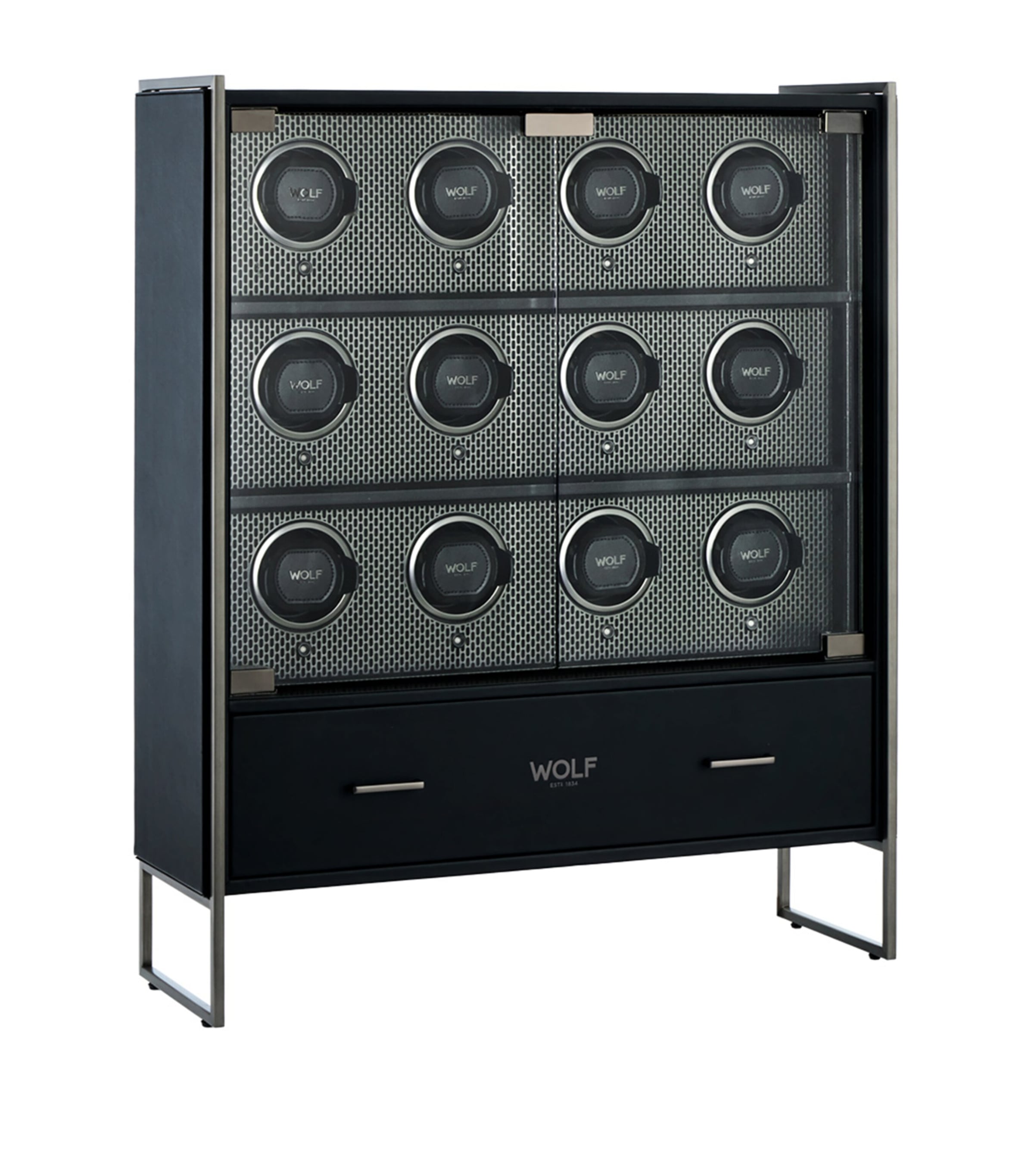 WOLF Axis 12-Piece Watch Winder Cabinet Powdercoat Image 2