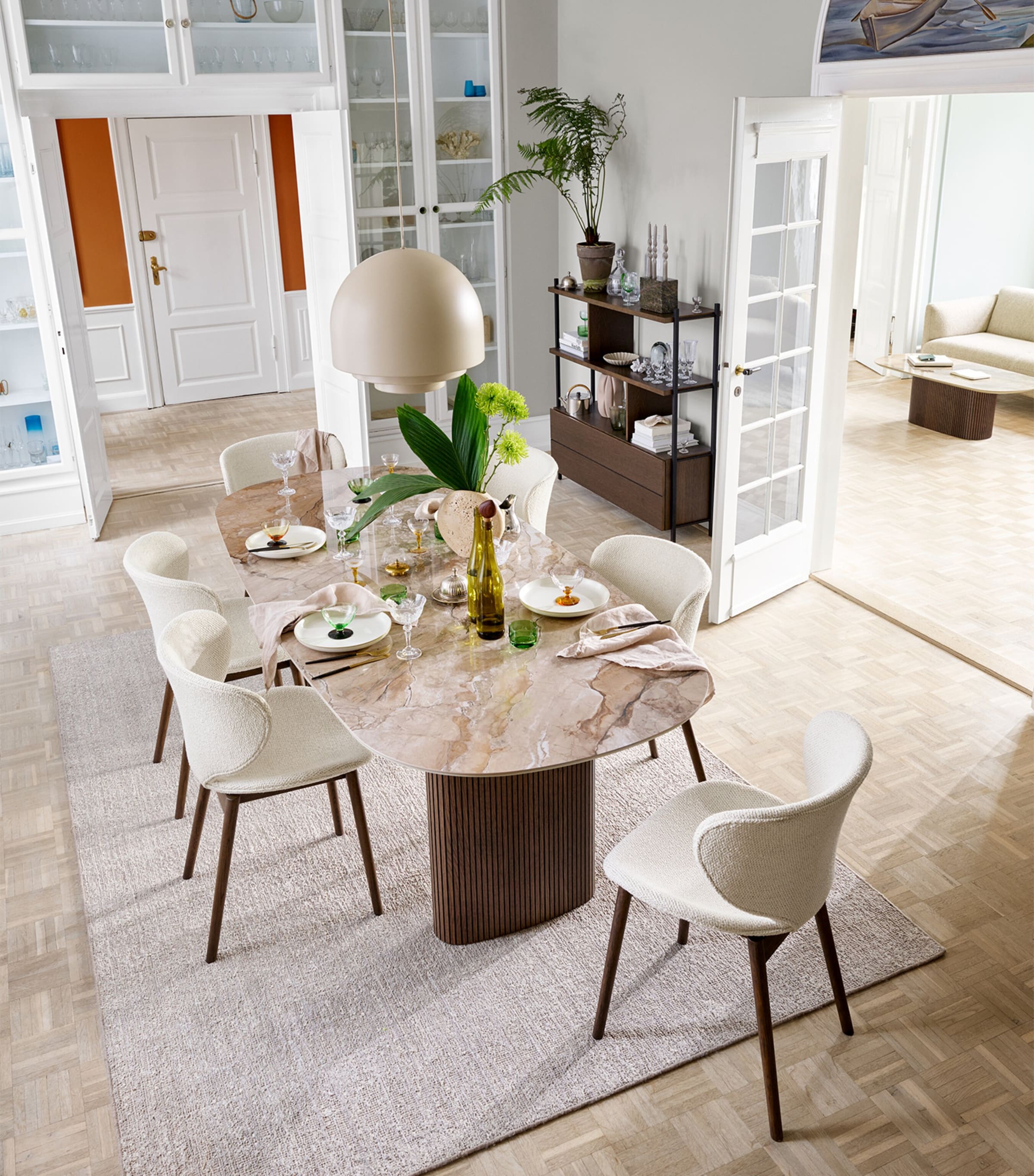 BoConcept Large Ceramic Santiago Dining Table Brown / Dark Oak Image 4